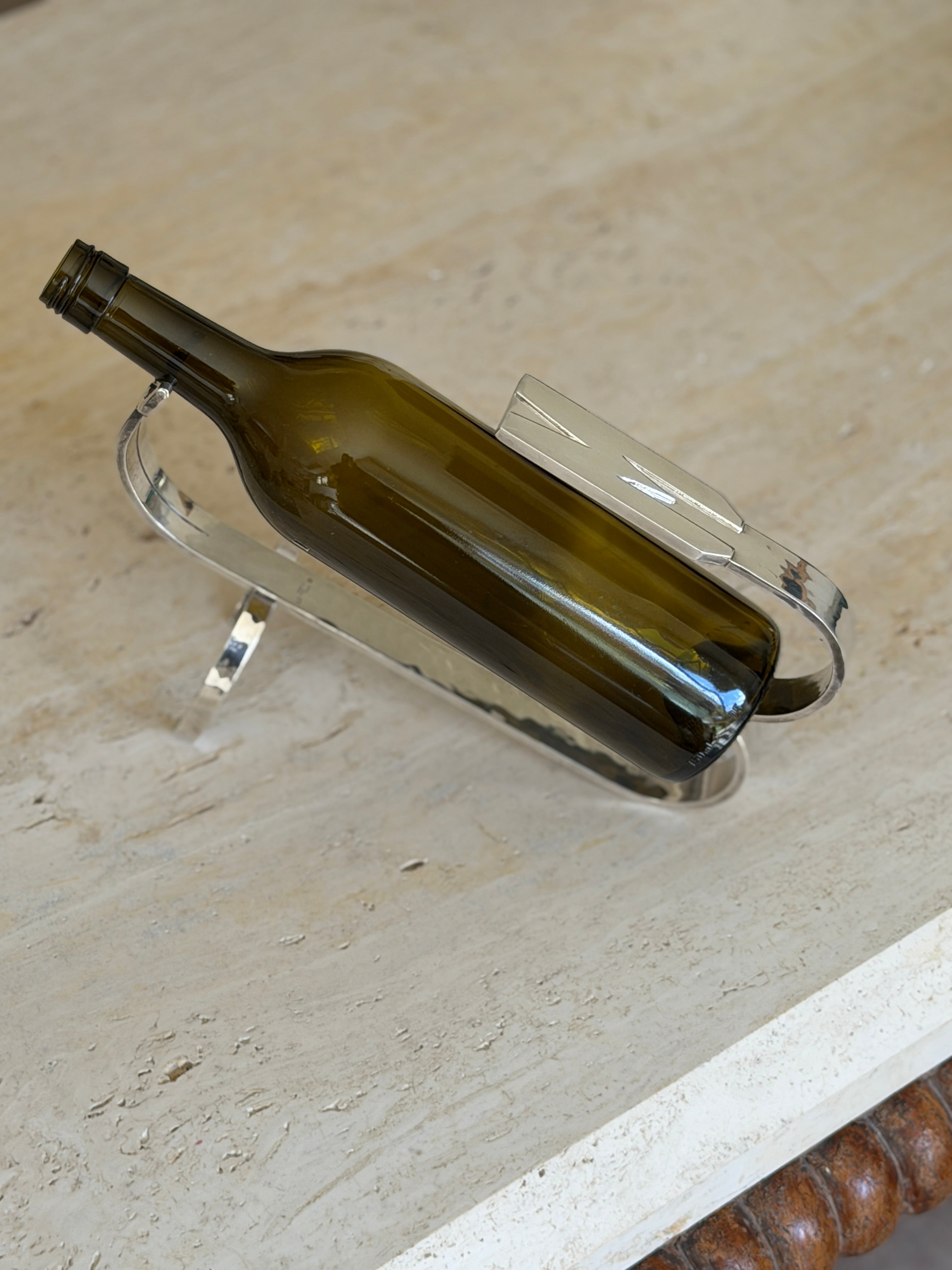 Pierre Meurgey Paris Silver-Plate French Wine Pourer Bottle Cradle Stand | Collectors Gene