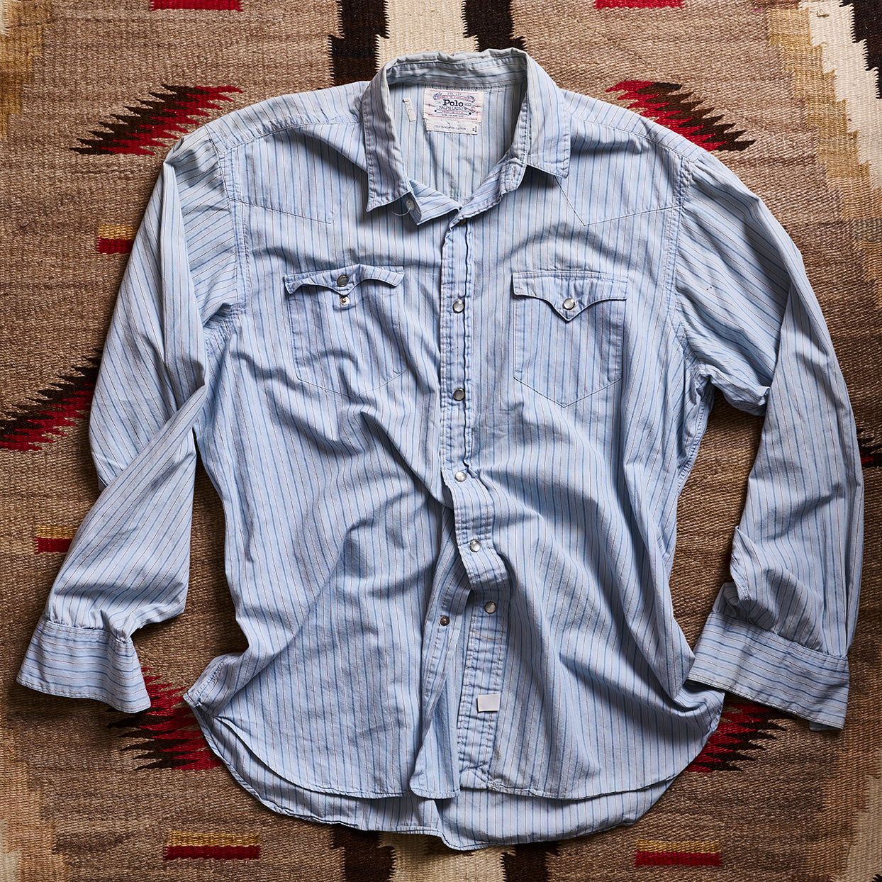 Polo Ralph Lauren Western Blue Stripe Pearl Snap Shirt | Doug Bihlmaier