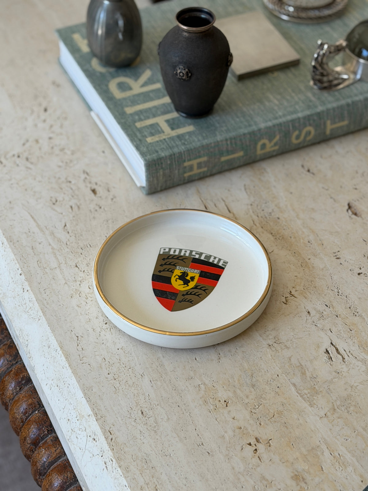 Porsche Crest Porcelain Ashtray Trinket Dish | Collectors Gene