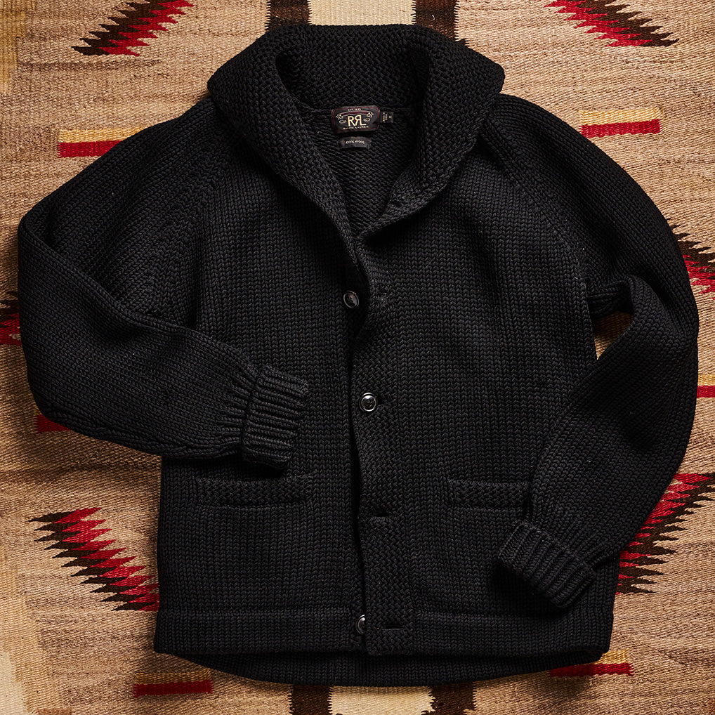 108. RRL Ralph Lauren Black Shawl Cardigan – Collectors Gene