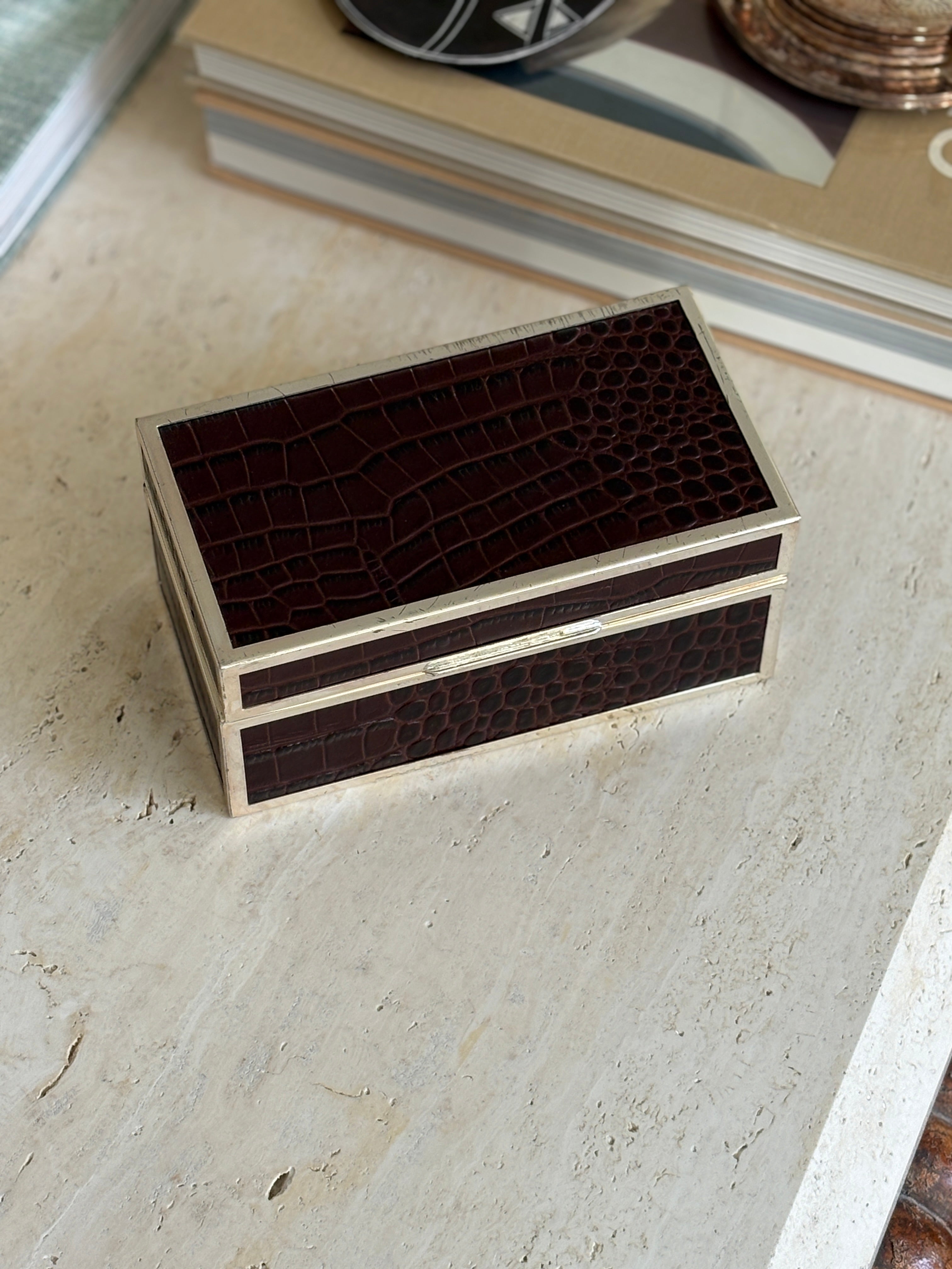 Ralph Lauren Chapman Faux Croc Wood-Lined Box | Collectors Gene