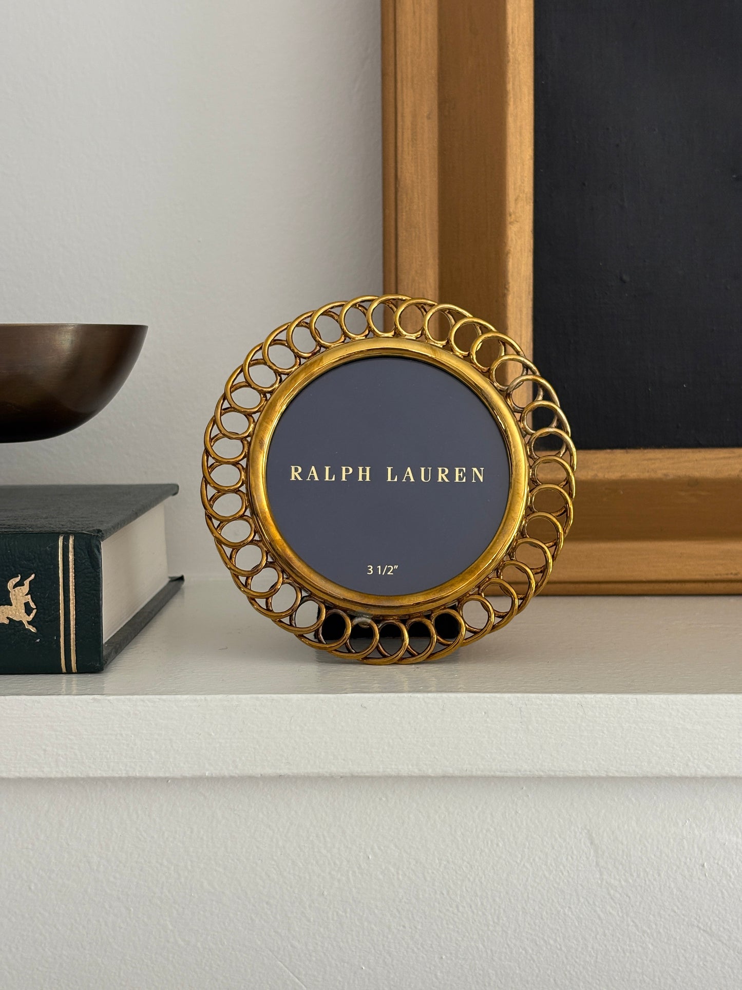 Ralph Lauren Gold-Plated Gardiner 3.5" Round Frame | Collectors Gene Rare Finds