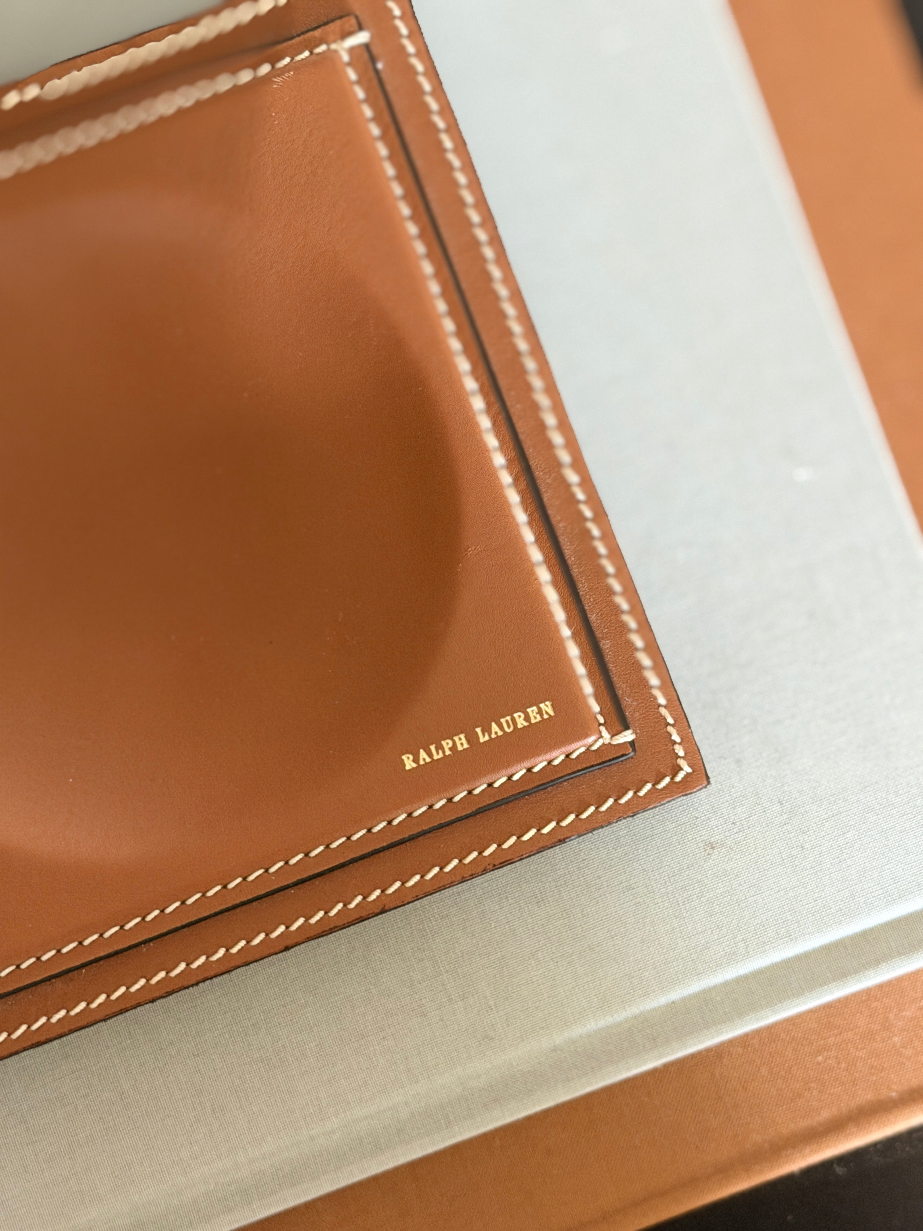 Ralph Lauren Leather & Teak Catchall
