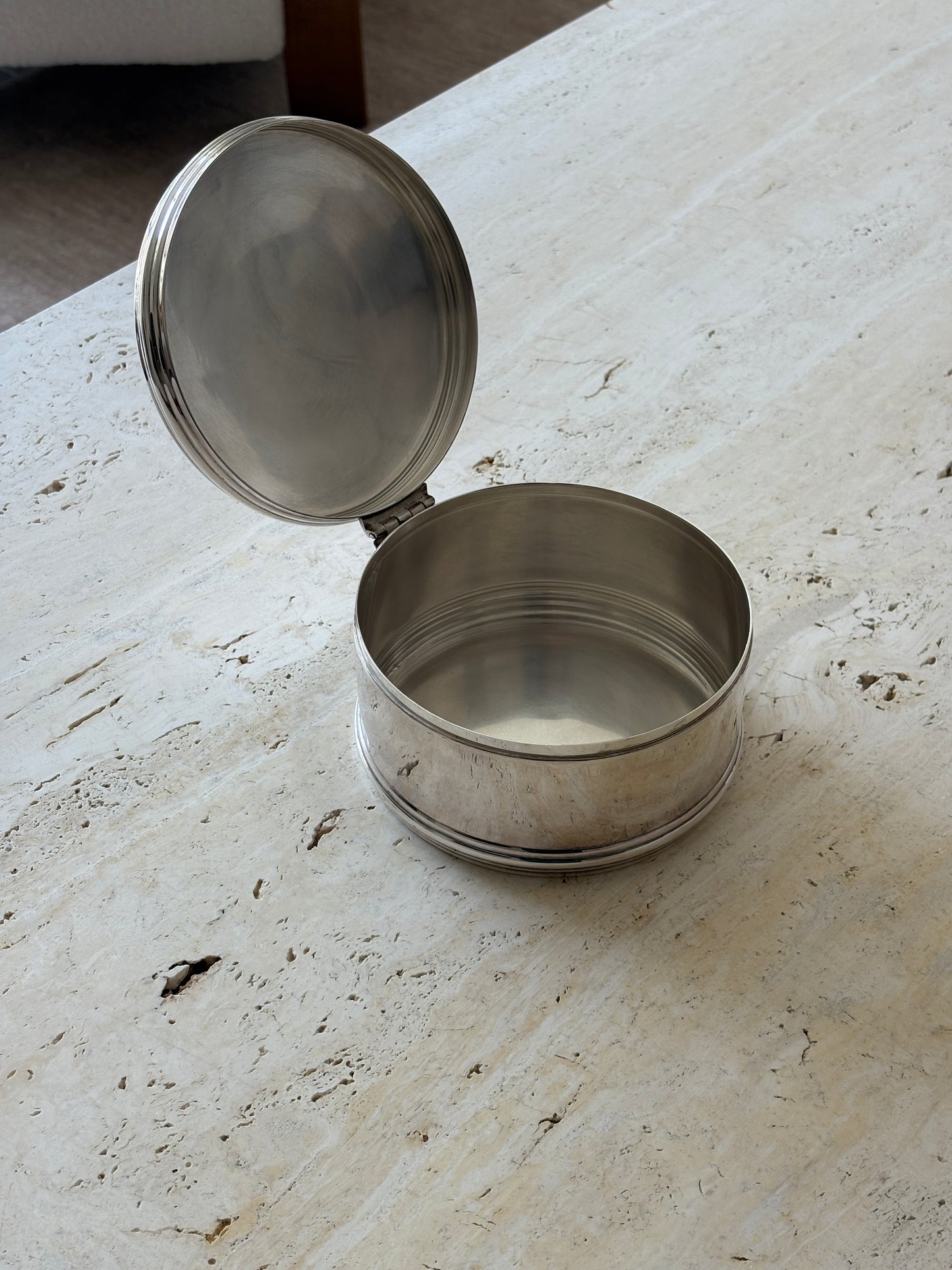 Ralph Lauren Silver-Plated Hinged Round Box | Collectors Gene Rare Finds