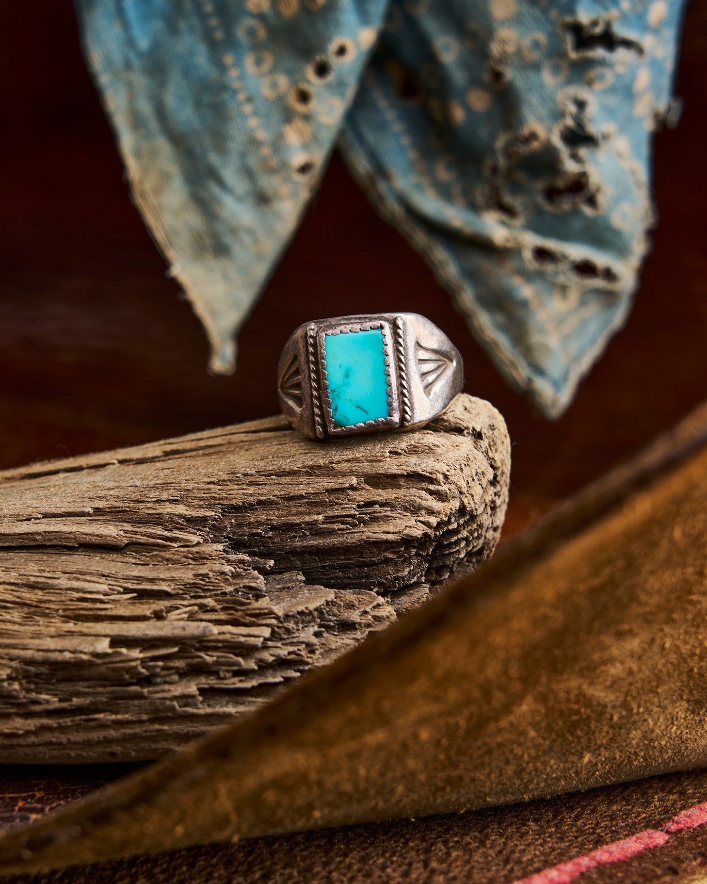 Rectangle Turquoise Sawtooth Ring | Doug Bihlmaier