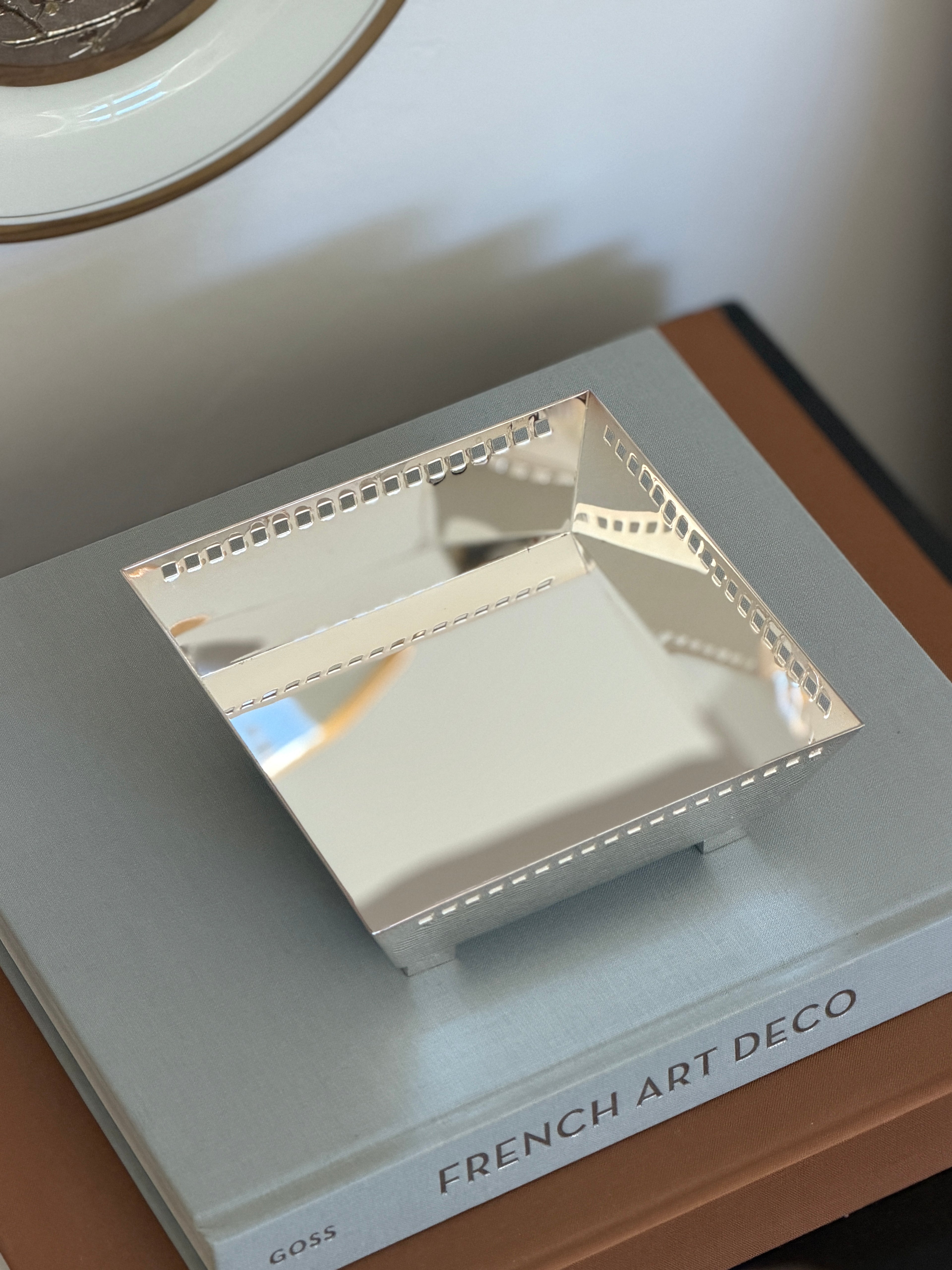 Richard Meier for Swid Powell Silver Plated Square Footed Bowl — Italy c.1980s