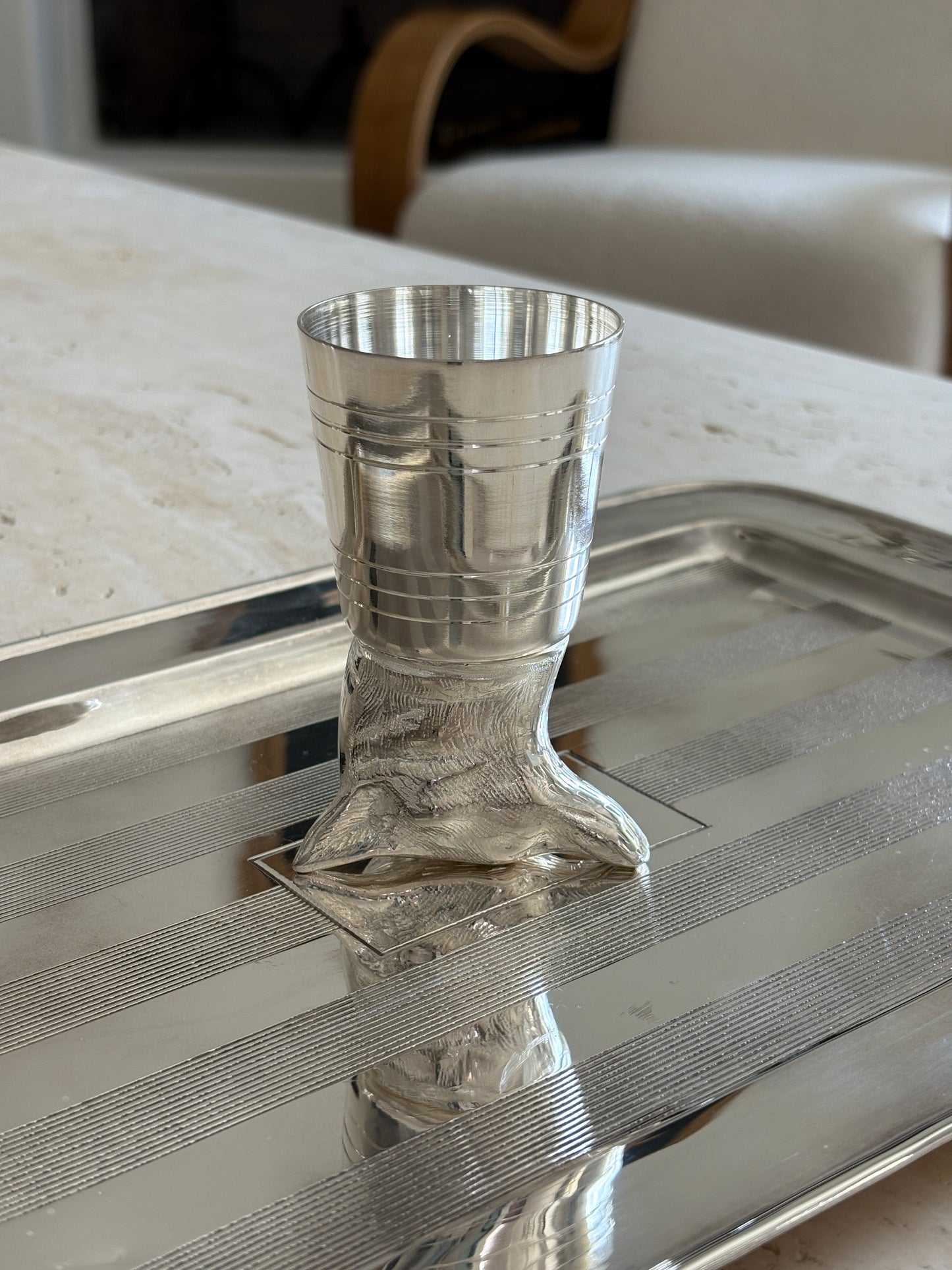 Silver-Plated Brass Fox Stirrup Cup | Collectors Gene Vintage Finds
