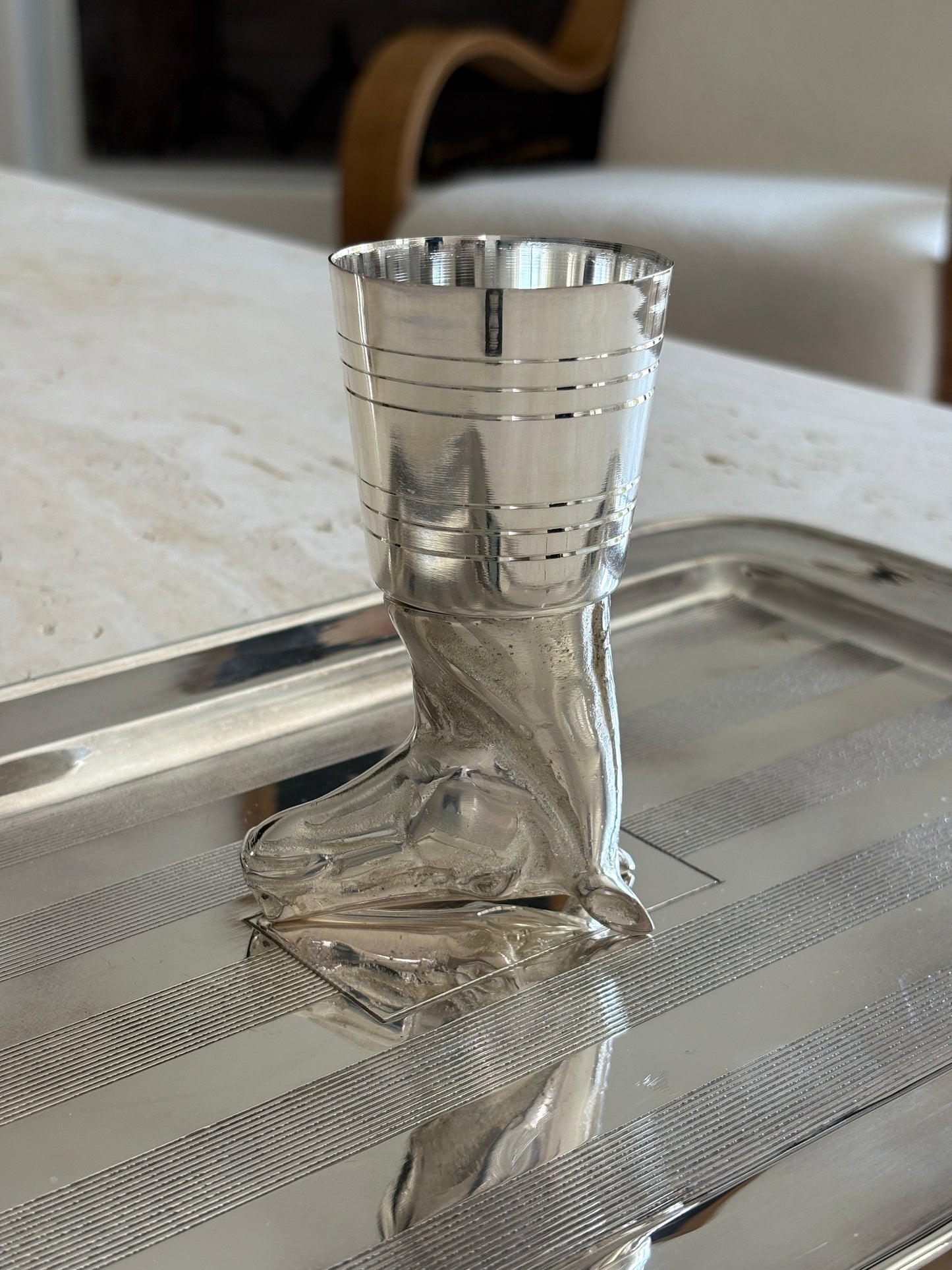 Silver-Plated Brass Horse Stirrup Cup Jigger | Collectors Gene Vintage Finds