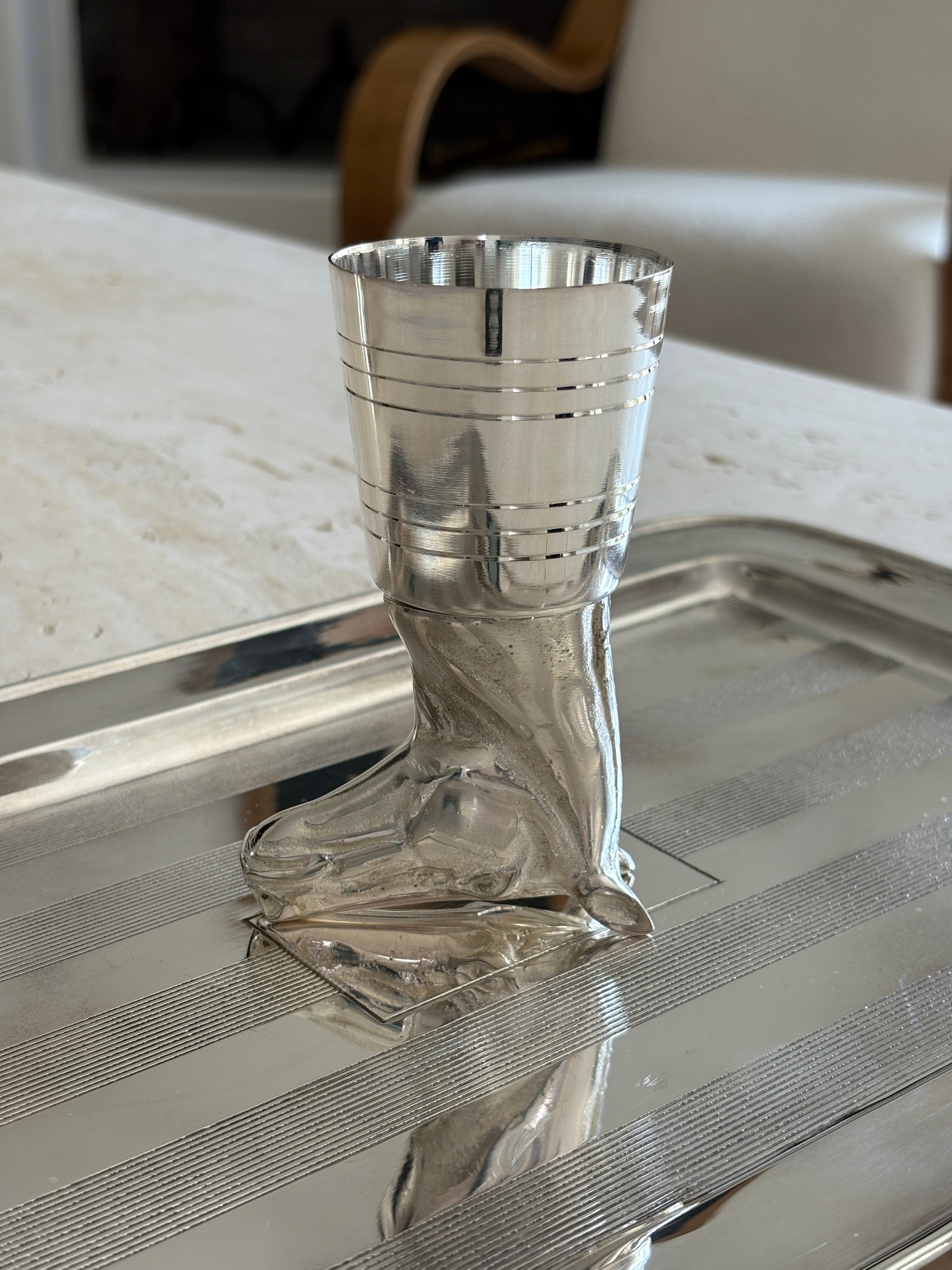 Silver-Plated Brass Horse Stirrup Cup Jigger | Collectors Gene Vintage Finds