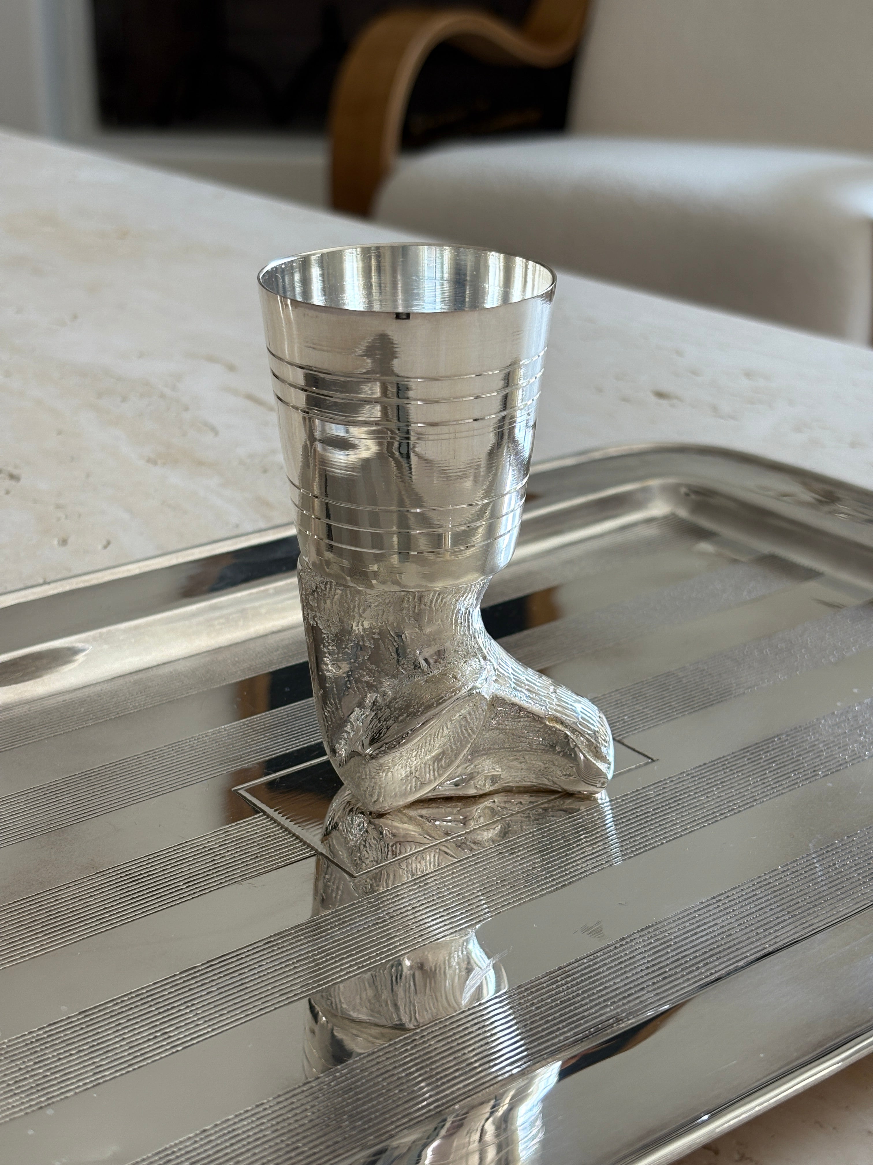 Silver-Plated Brass Hound Stirrup Cup | Collectors Gene Vintage Finds
