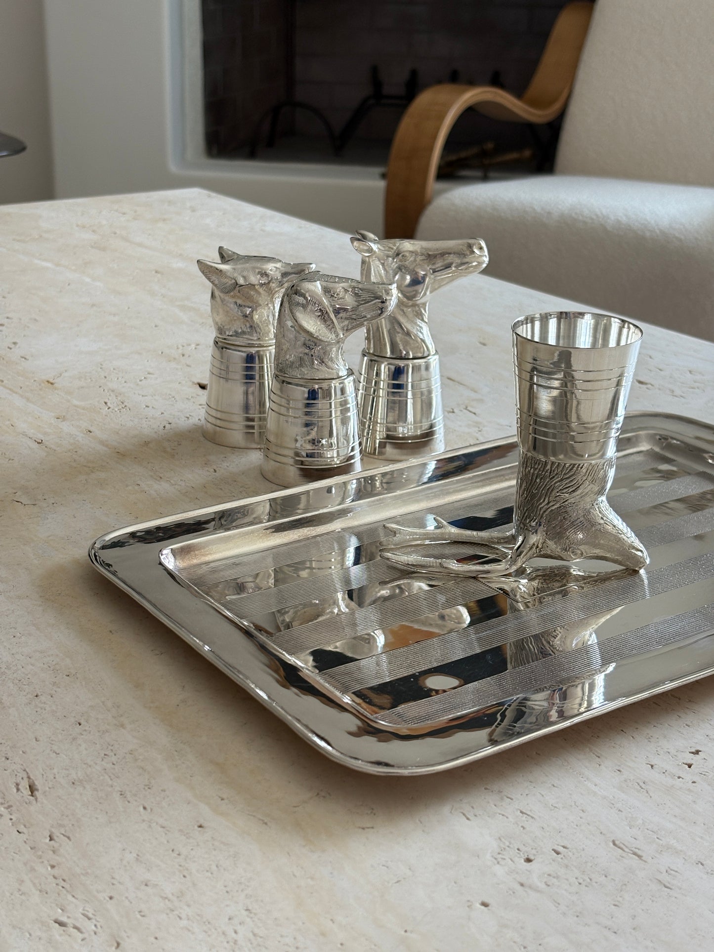 Silver-Plated Brass Stag Stirrup Cup | Collectors Gene Vintage Finds
