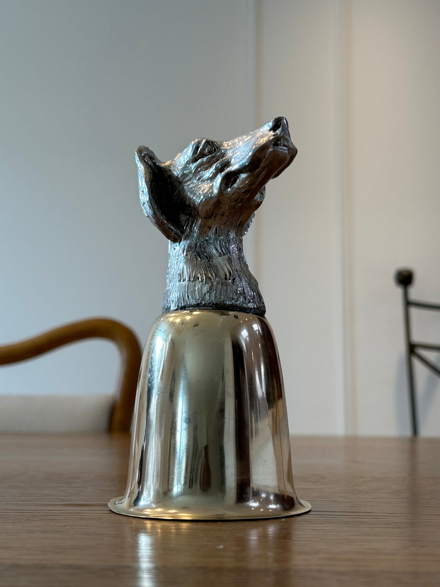 Silver-Plated Dog Vintage Stirrup Cup | Collectors Gene Rare Finds