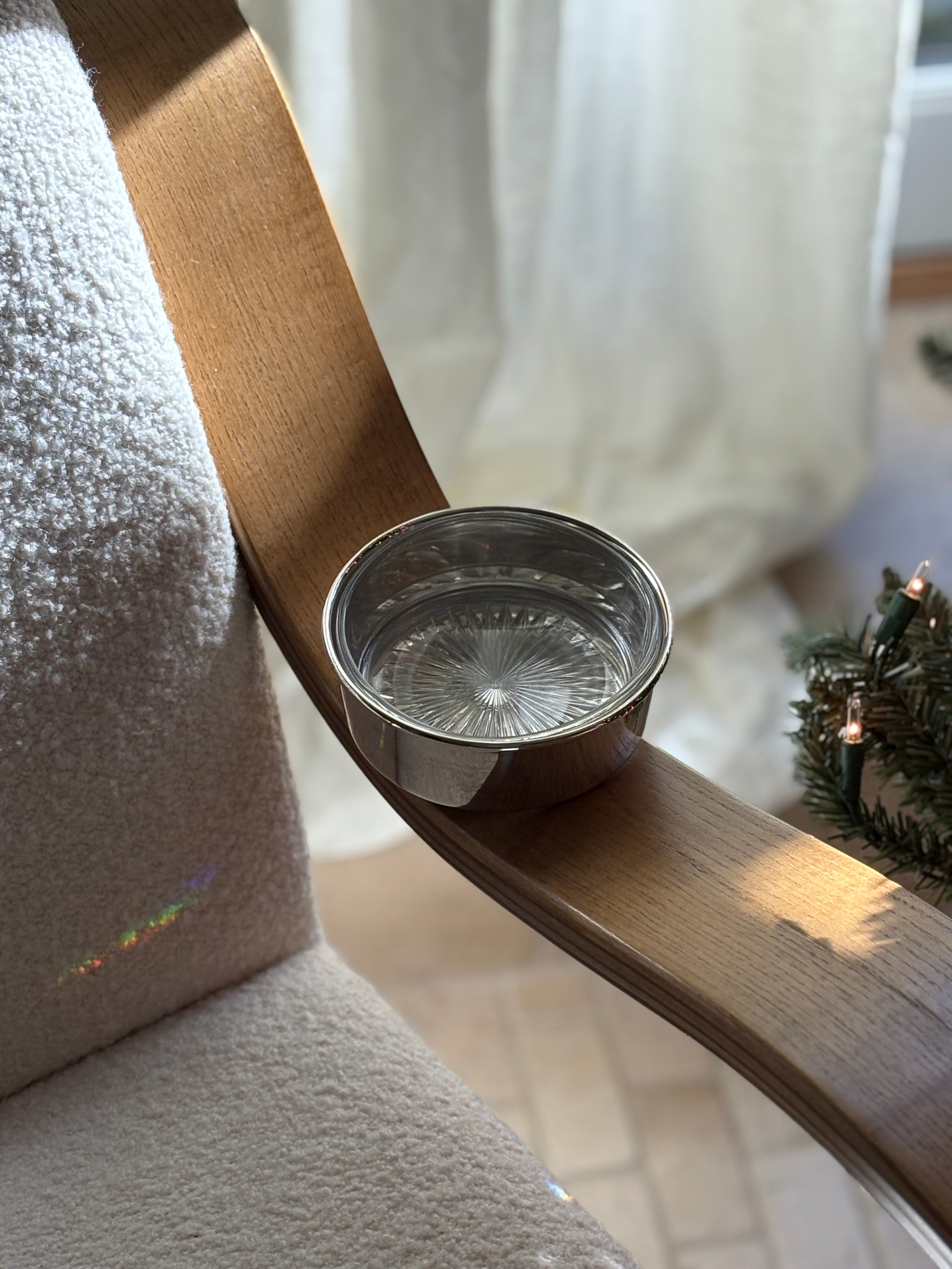 Silver Bottle Coaster with Glass Liner | Collectors Gene