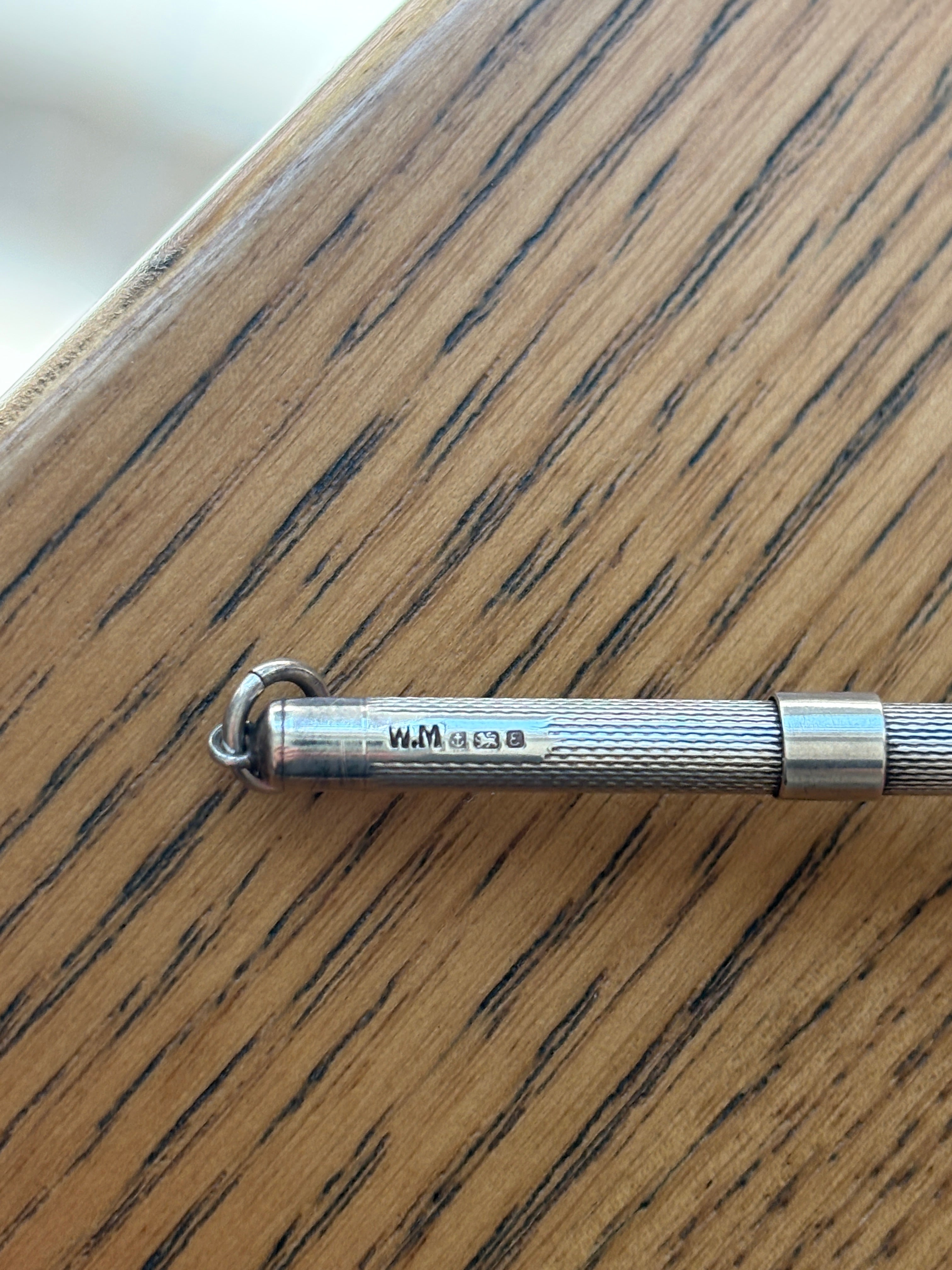 Sterling Silver Engine Turned Swizzle Stick Birmingham | Collectors Gene