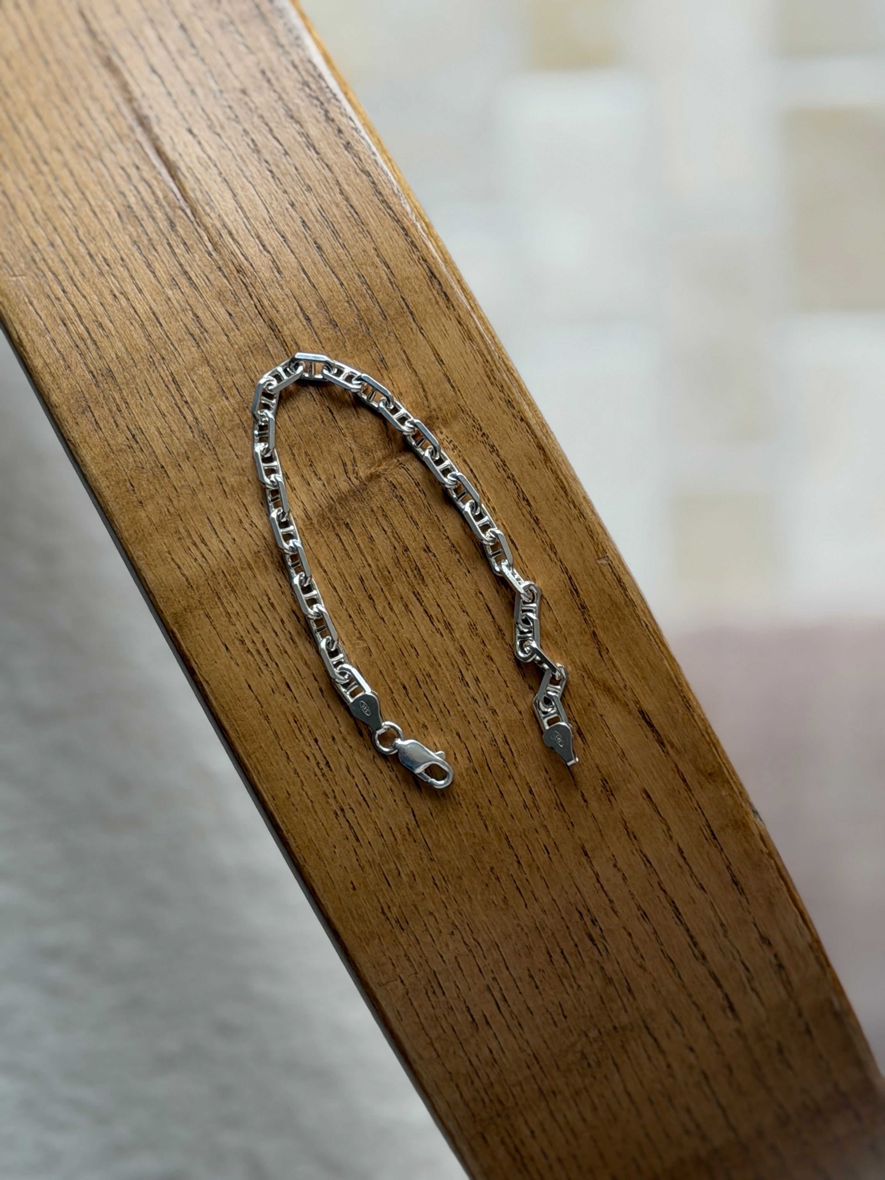 Sterling Silver Mariner Cable Link Bracelet | Collectors Gene