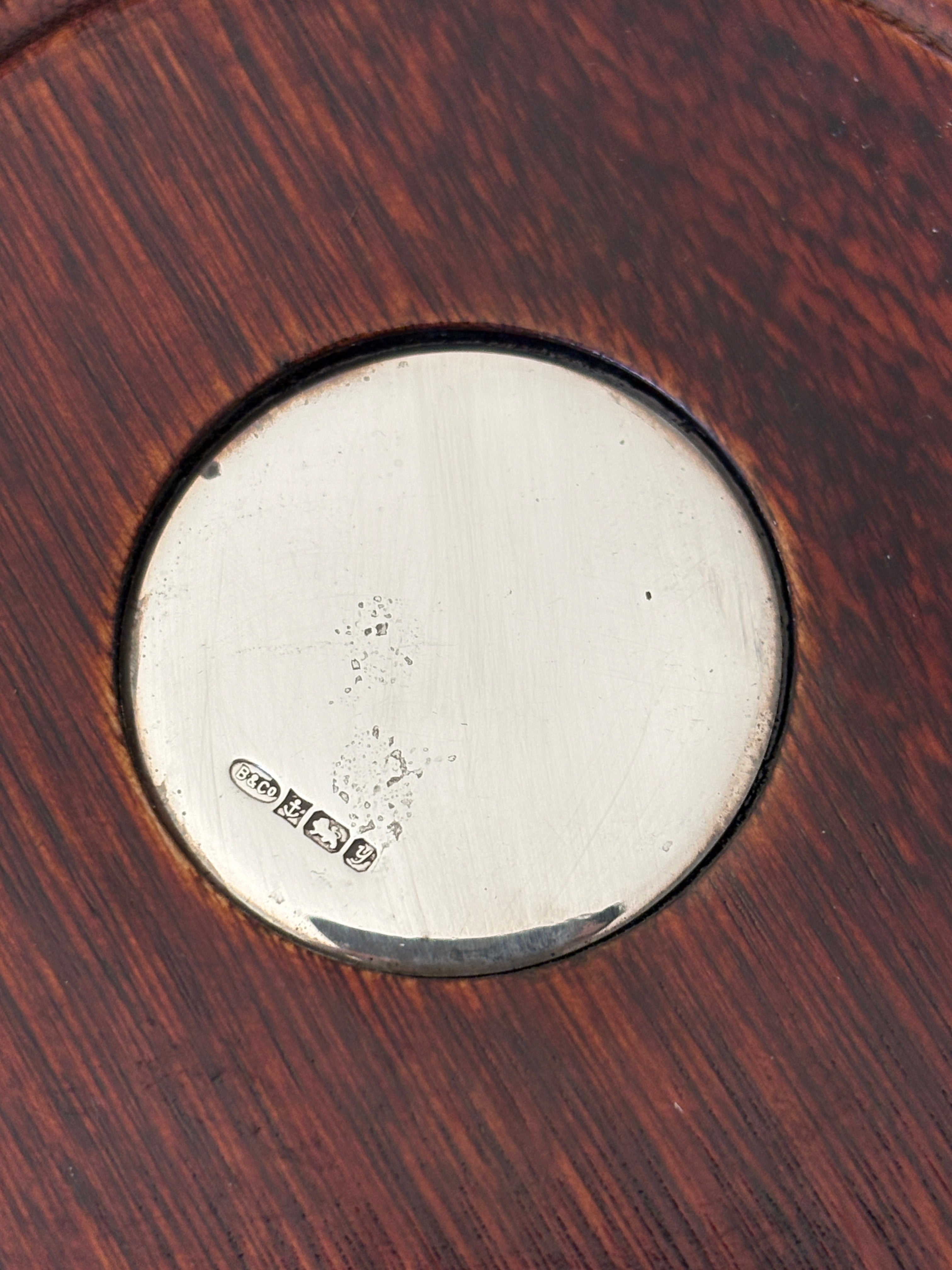 Sterling Silver Pierced Bottle Coaster with Turned Wood Base | Collectors Gene