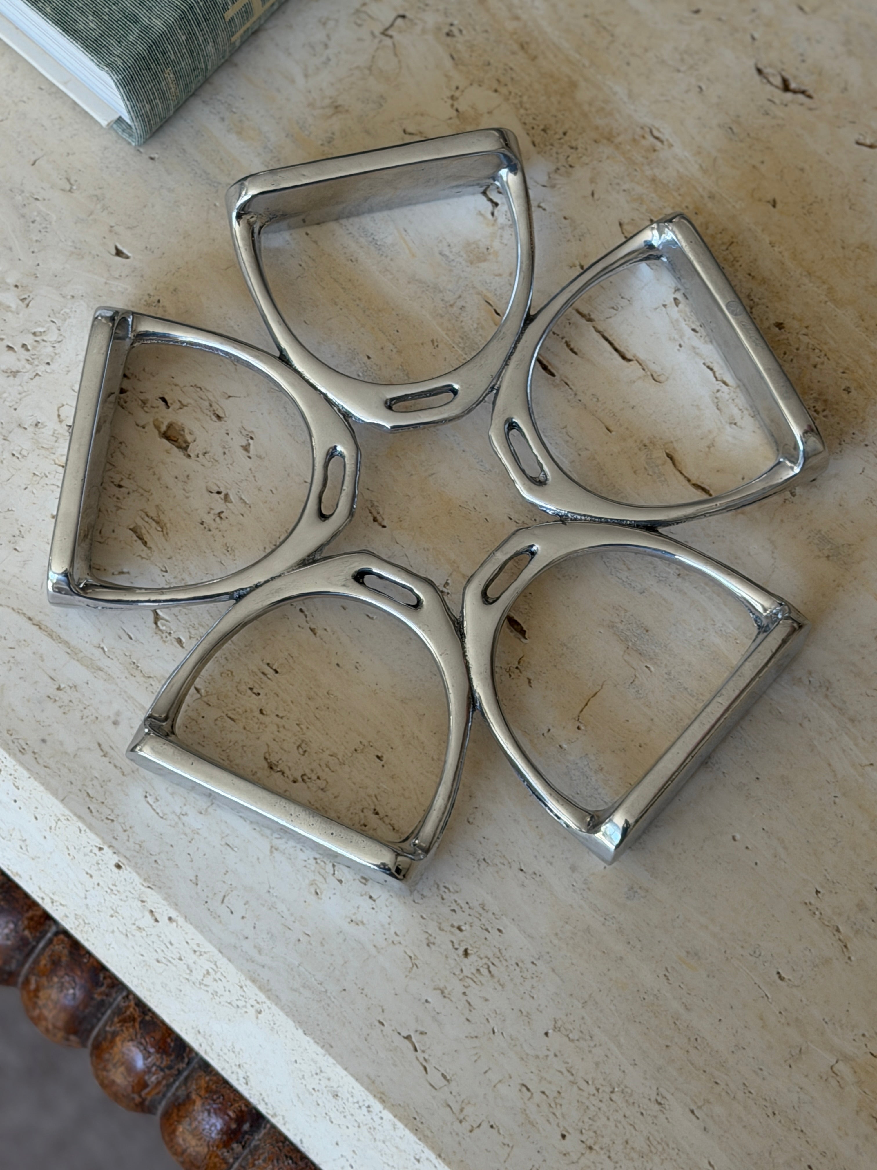 Stirrup Equestrian Trivet in Aluminum by Arthur Court | Collectors Gene