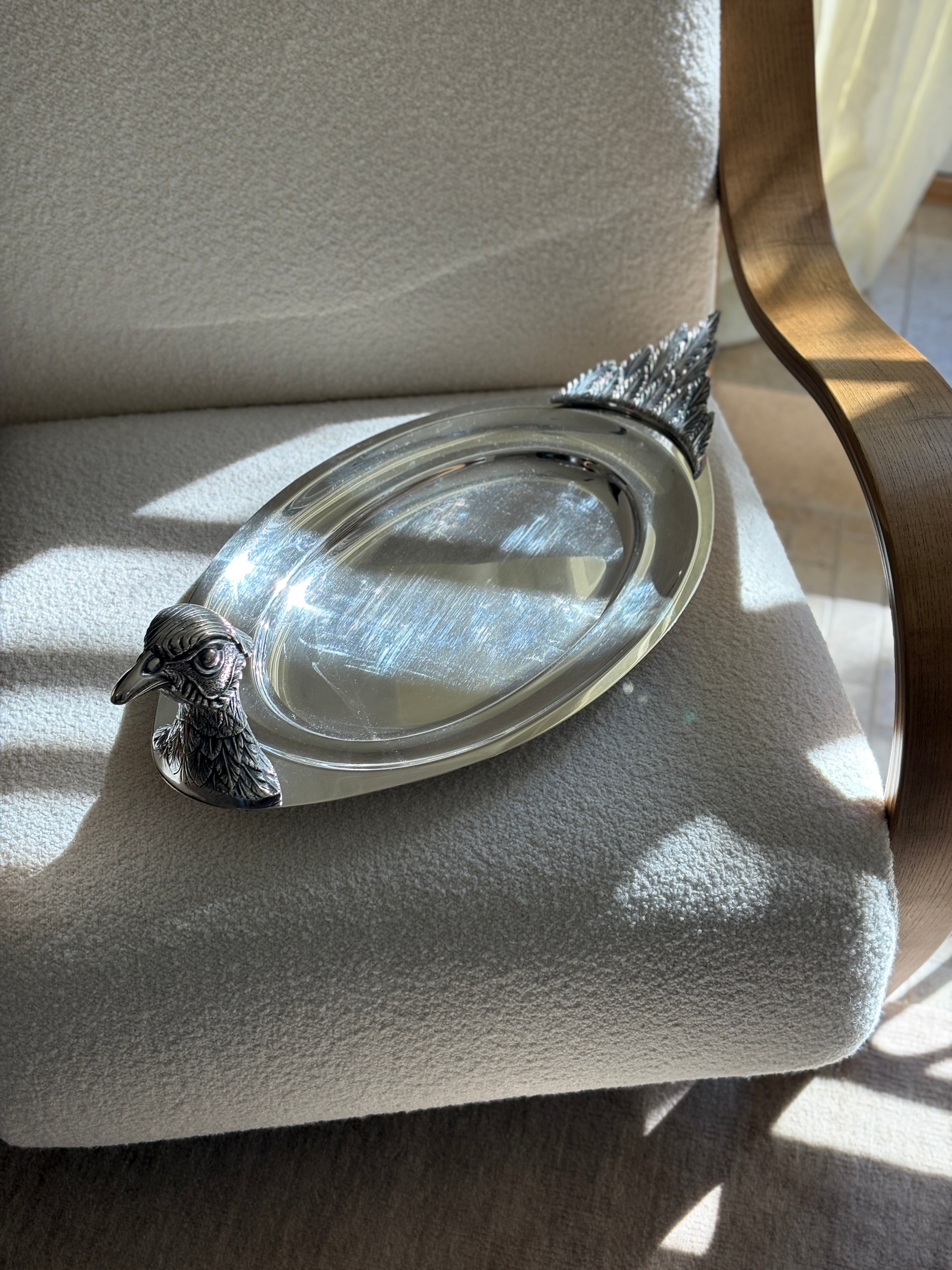 Teghini Firenze Pheasant Oval Serving Tray Platter | Collectors Gene