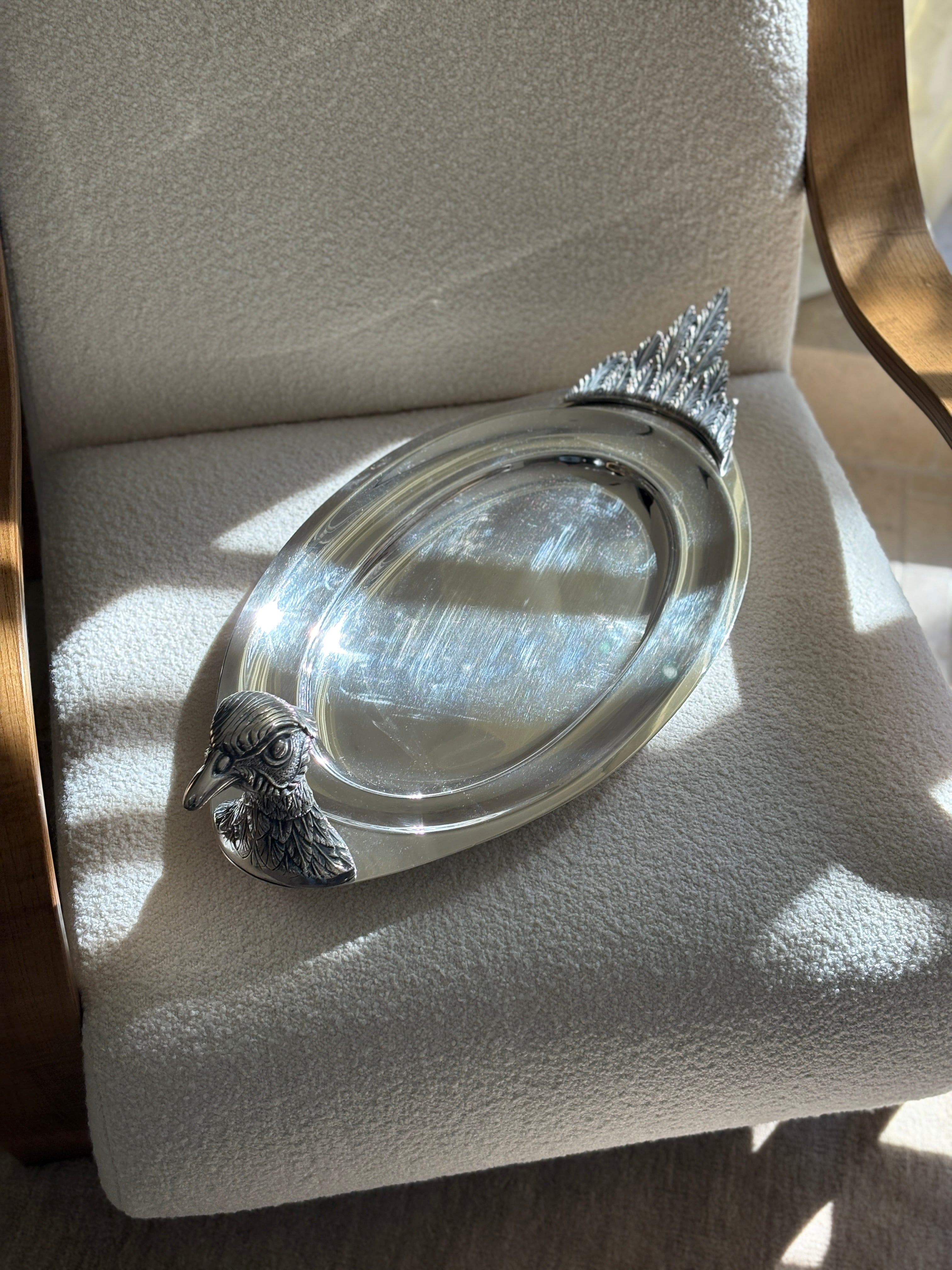 Teghini Firenze Pheasant Oval Serving Tray Platter | Collectors Gene