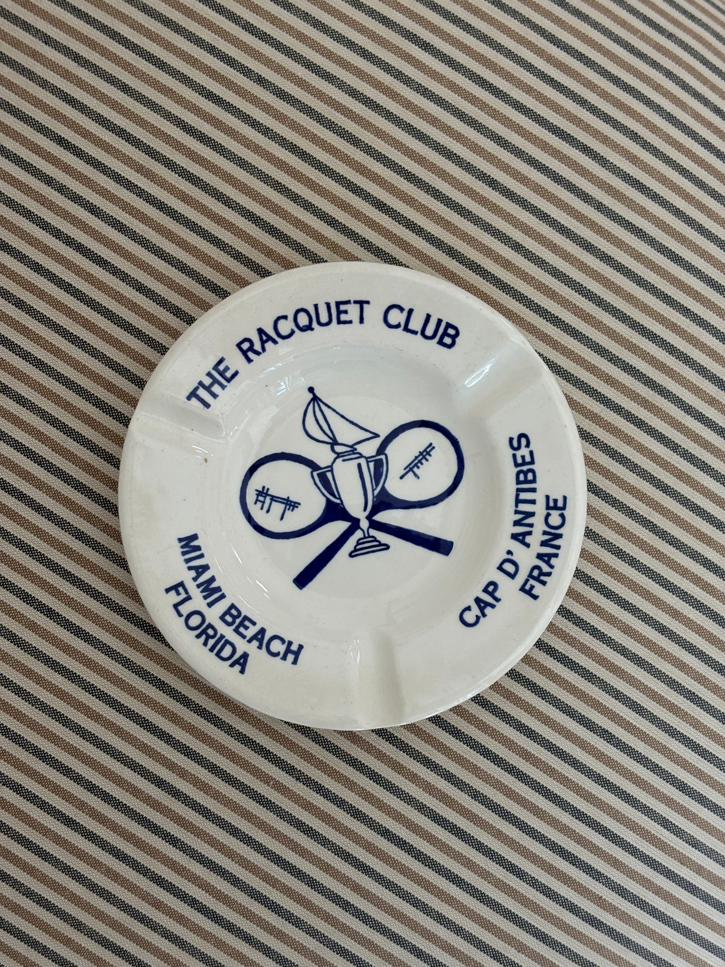 The Racquet Club Cap D'Antibes & Miami Beach Ashtray | Collectors Gene Vintage Shop