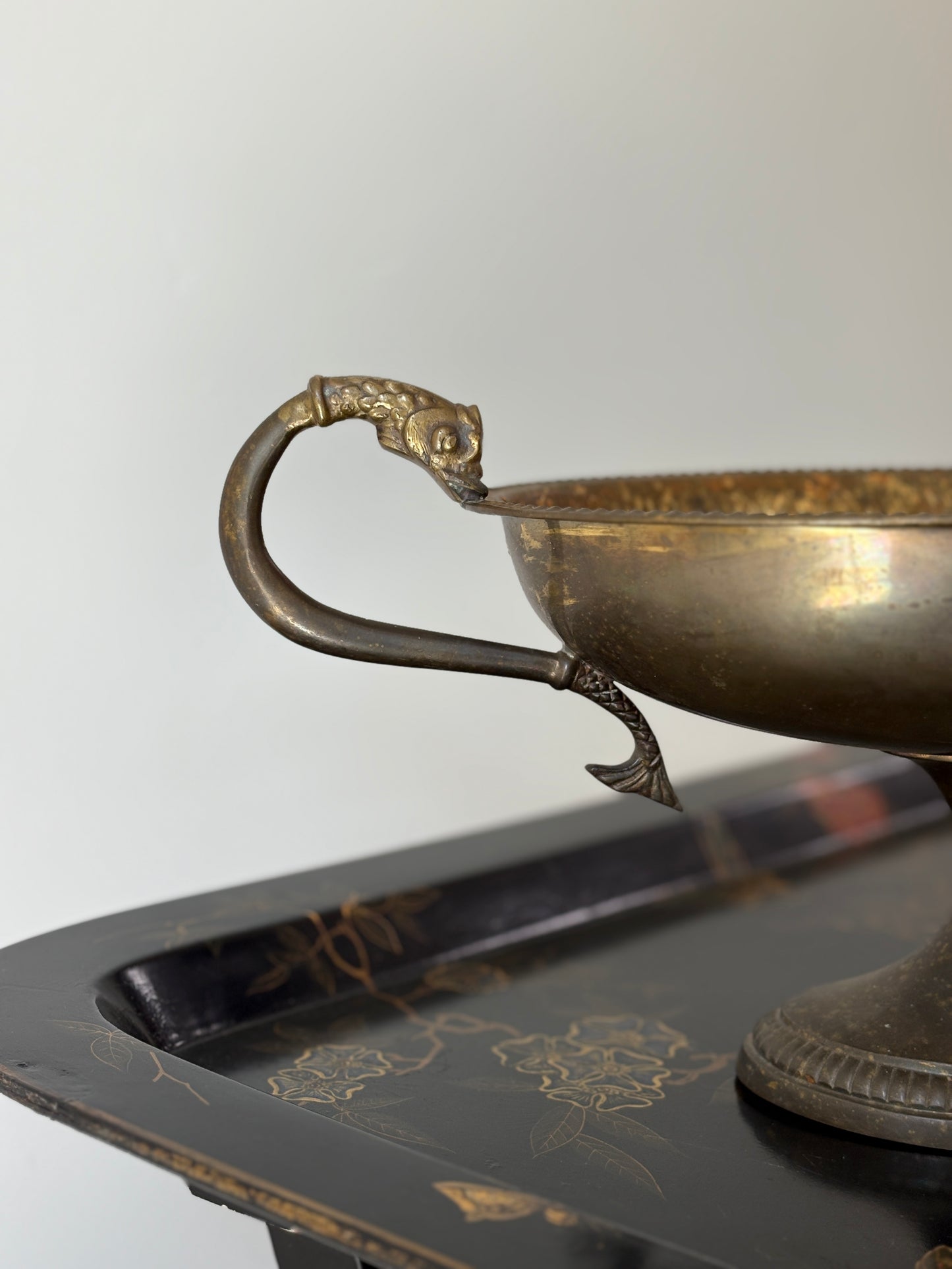 Trophy-Style Brass Vessel with Koi Fish Handles | Collectors Gene Vintage Finds
