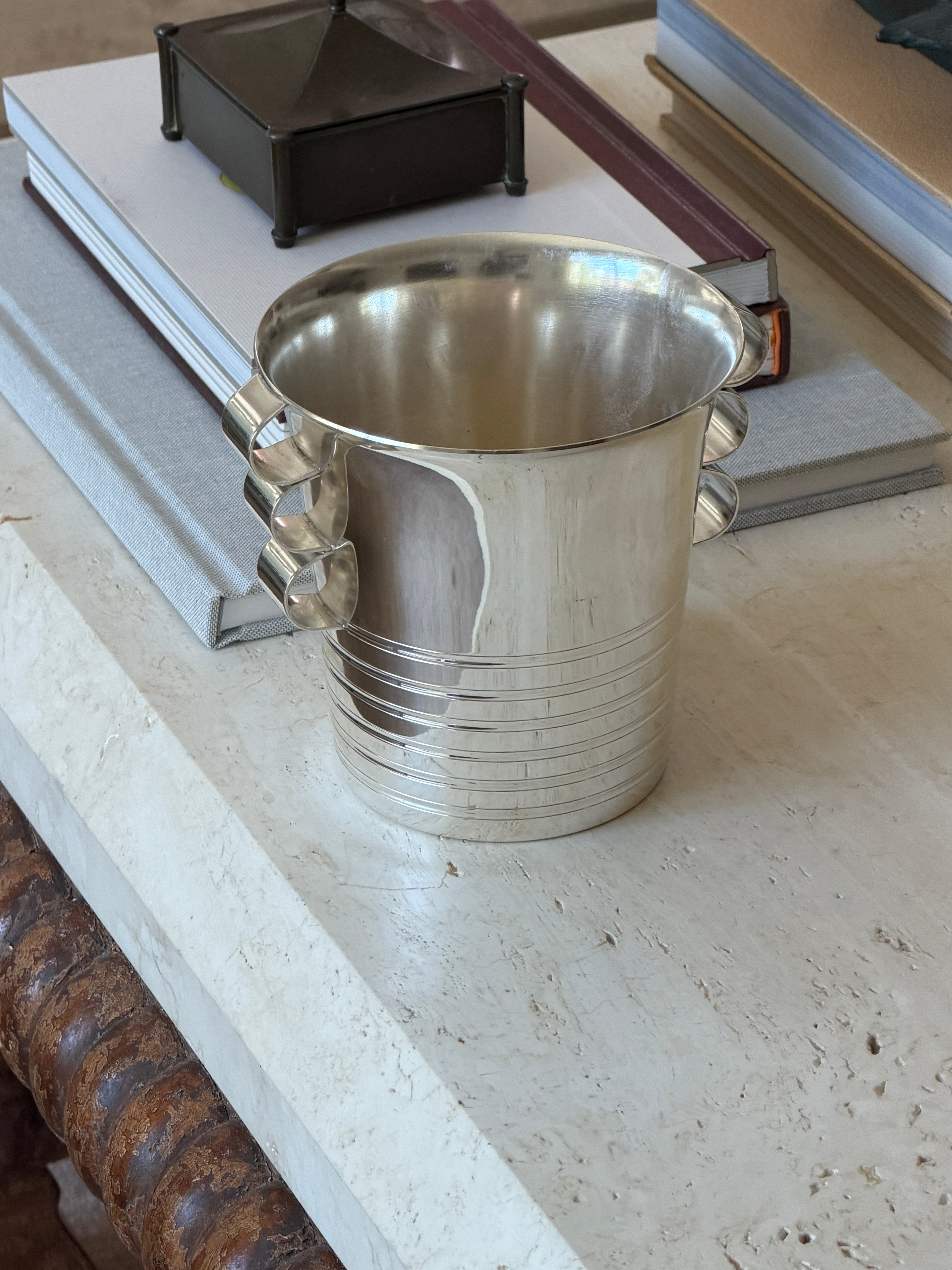 Vintage French Art Deco Personal Ice Bucket with Loop Handles | Collectors Gene