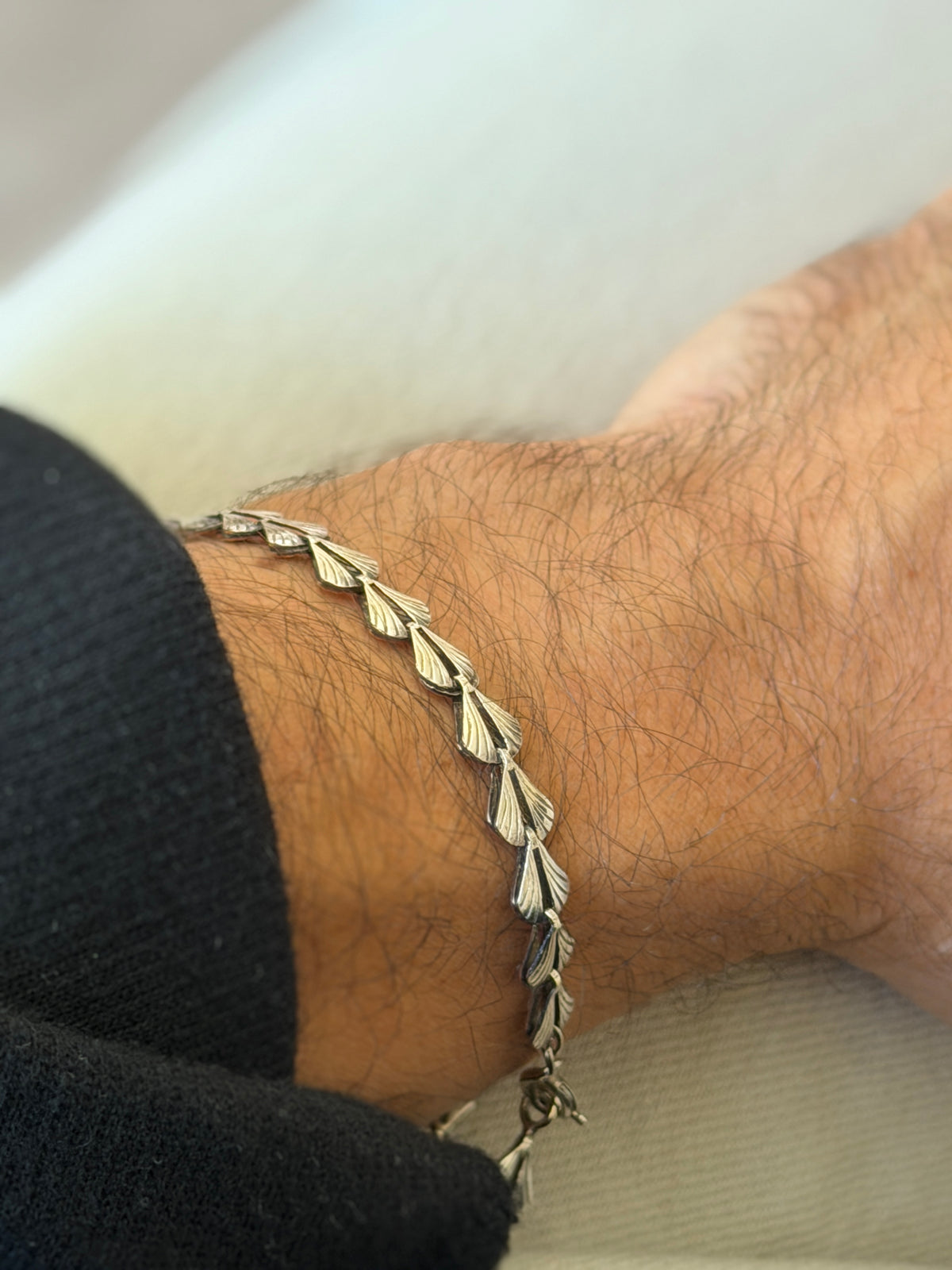 Vintage Italian Sterling Silver Shell Link Bracelet | Collectors Gene