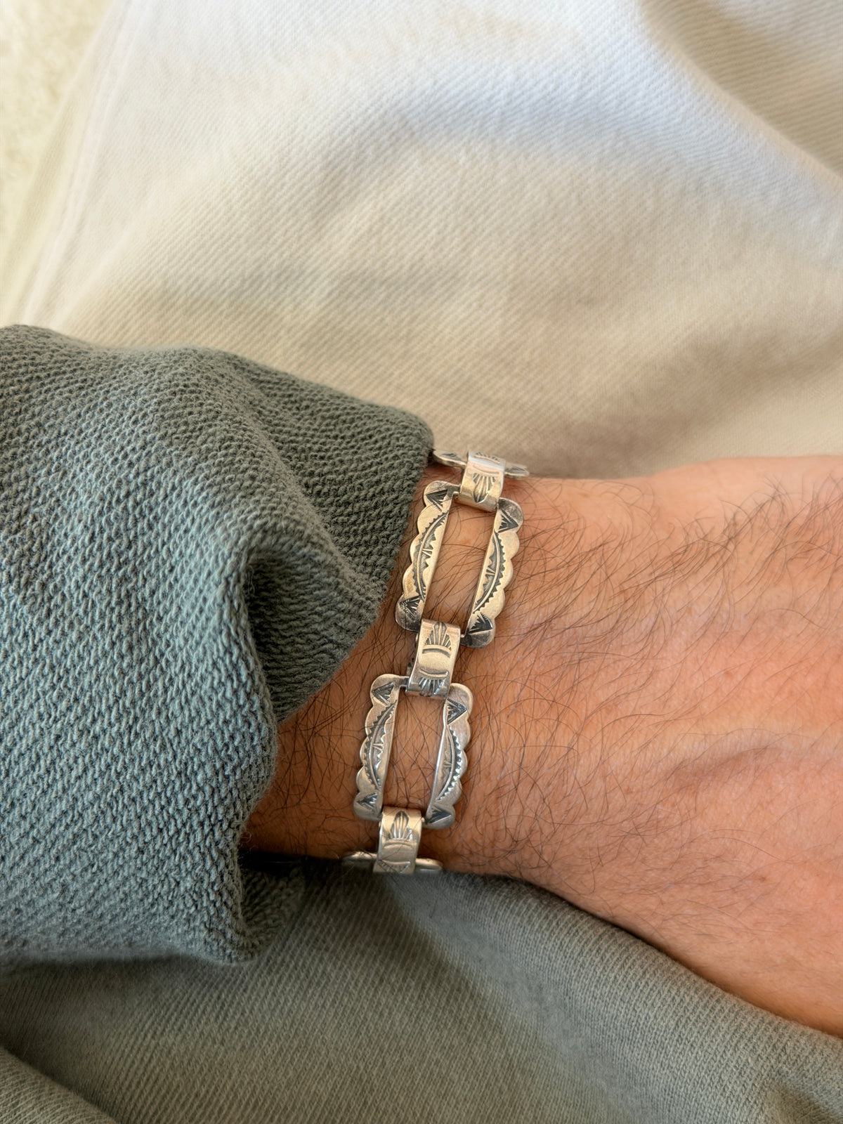 Vintage Southwest Sterling Silver Link Bracelet | Collectors Gene