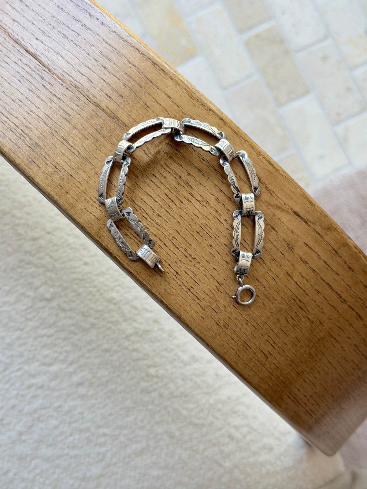 Vintage Southwest Sterling Silver Link Bracelet | Collectors Gene