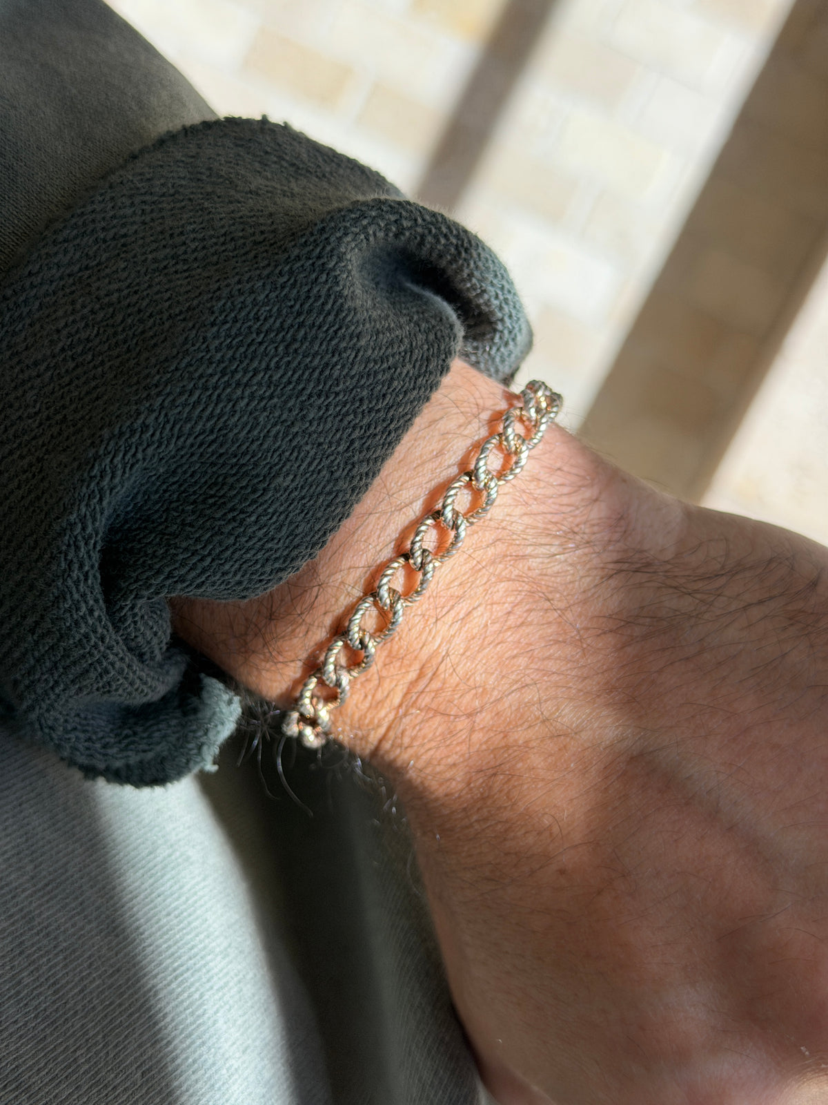 Vintage Sterling Silver Twisted Rope Link Bracelet | Collectors Gene