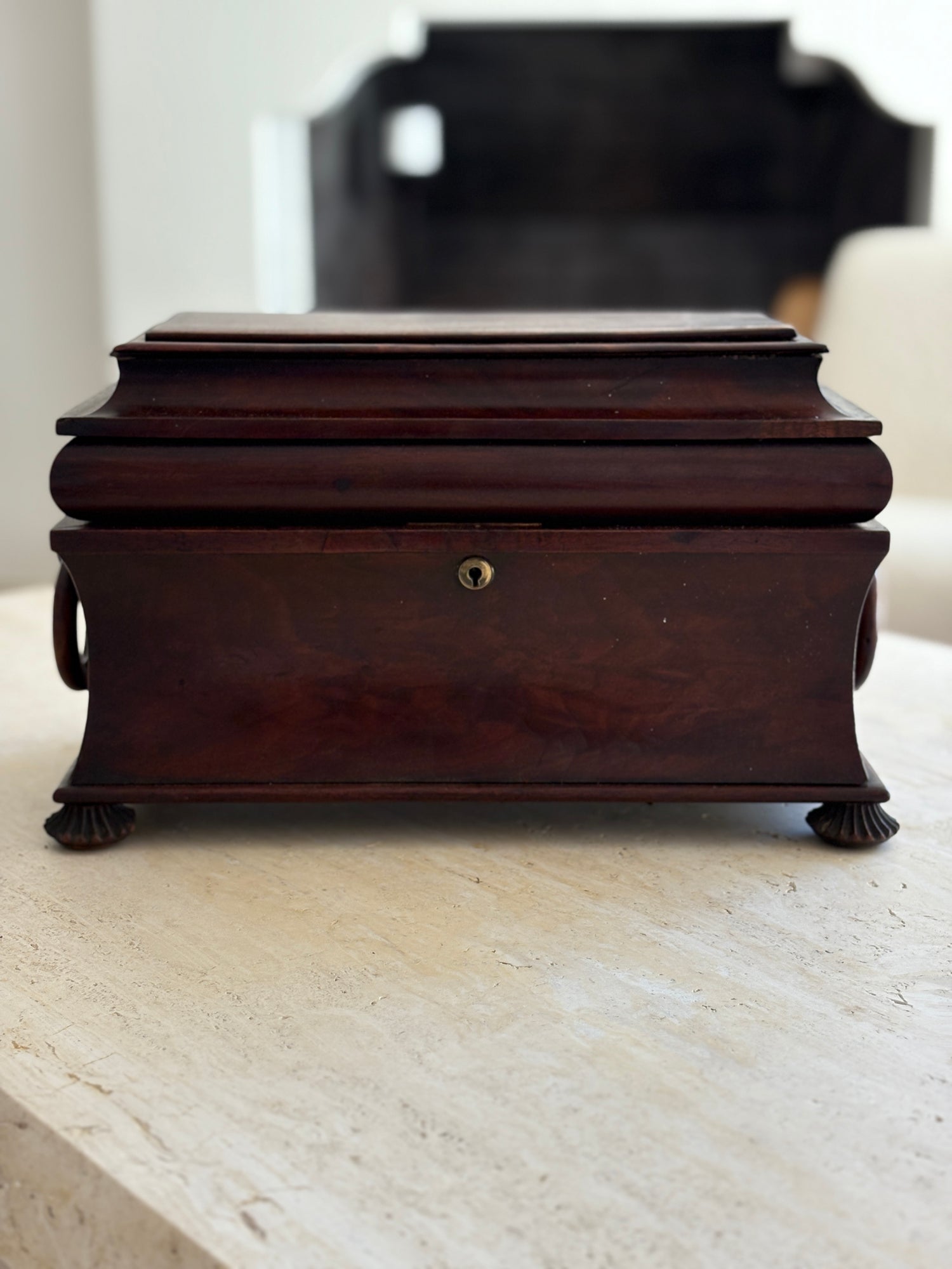 1815 English Regency Mahogany Antique Tea Caddy | Collectors Gene Collectibles