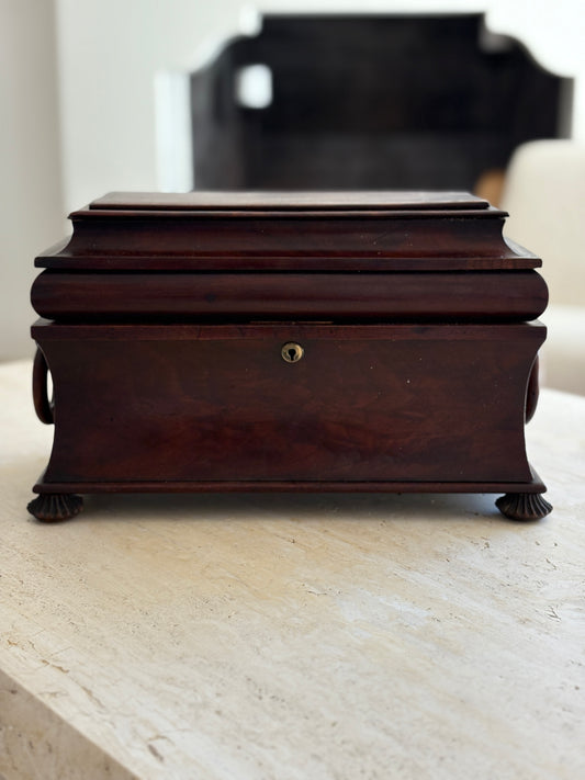 1815 English Regency Mahogany Antique Tea Caddy | Collectors Gene Collectibles
