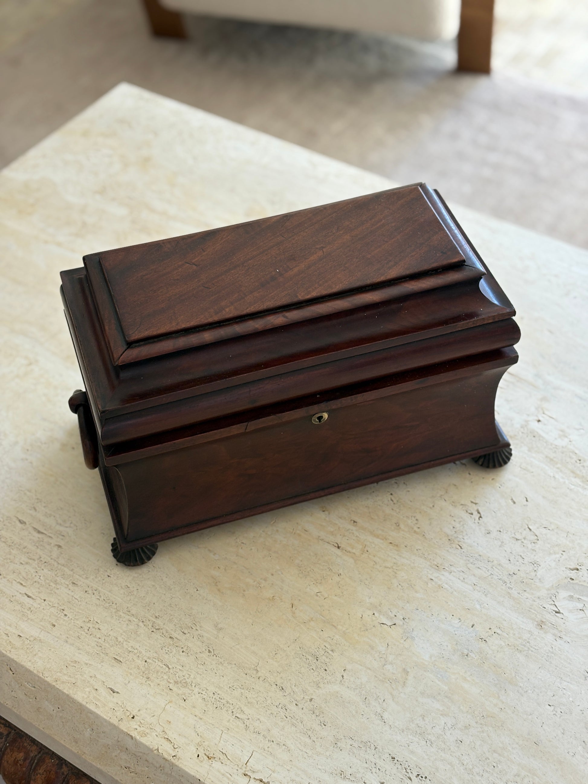 1815 English Regency Mahogany Antique Tea Caddy | Collectors Gene Collectibles