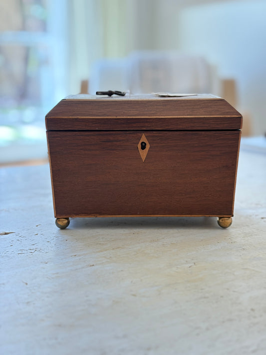 1820 English Regency Mahogany Tea Caddy | Collectors Gene Vintage Store
