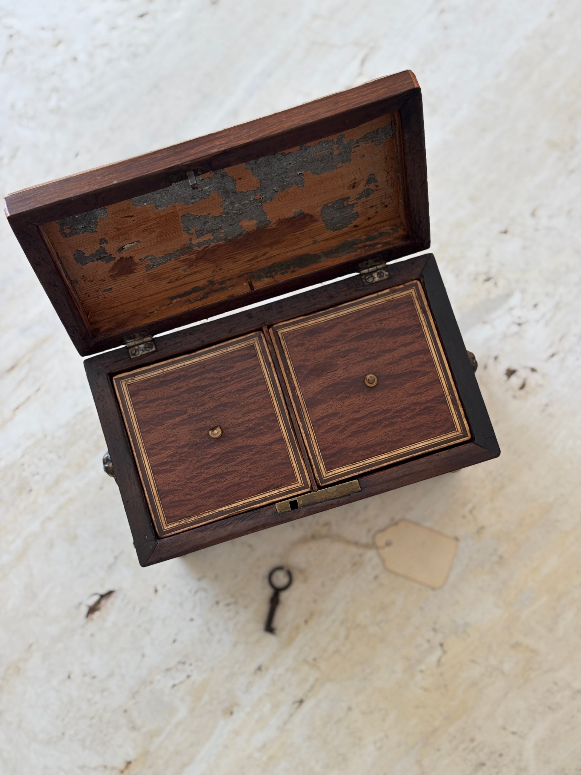 1820 English Regency Mahogany Tea Caddy | Collectors Gene Vintage Store