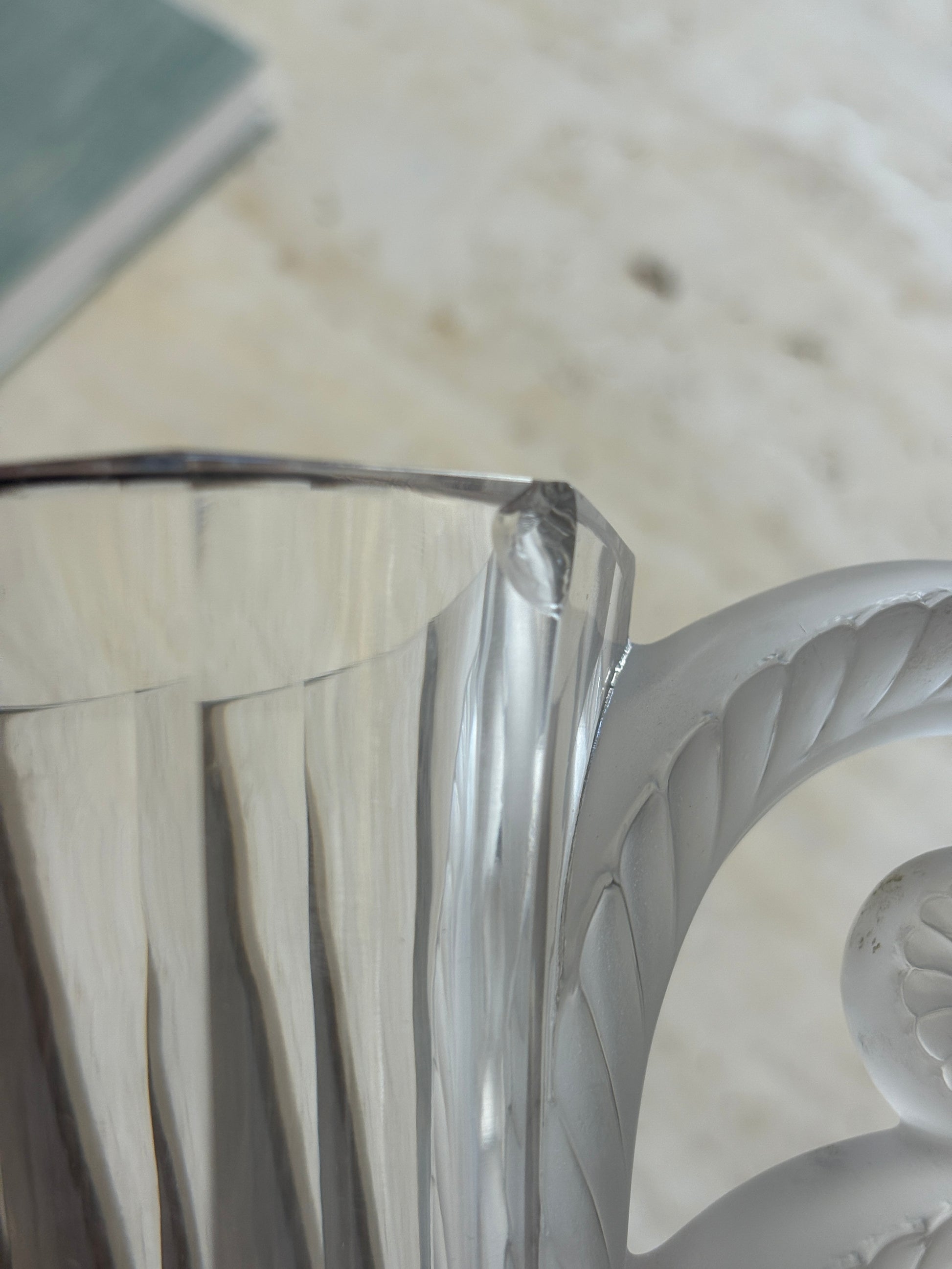 1930s Lalique Beauvais Art Deco Vase with Scroll Handles | Collectors Gene Collectibles