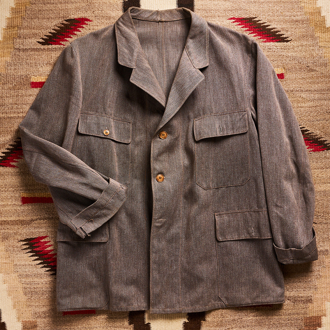 1930s Unconstructed Calvary Twill Gray Work Jacket | Collectors Gene