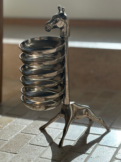 1960s Italian Giraffe Serving Stand with 6 Articulating Swivel Bowls | Collectors Gene