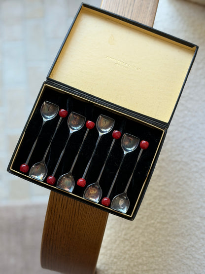 Abercrombie &amp; Fitch Silver Plate Cocktail Spoon Muddlers Set - England