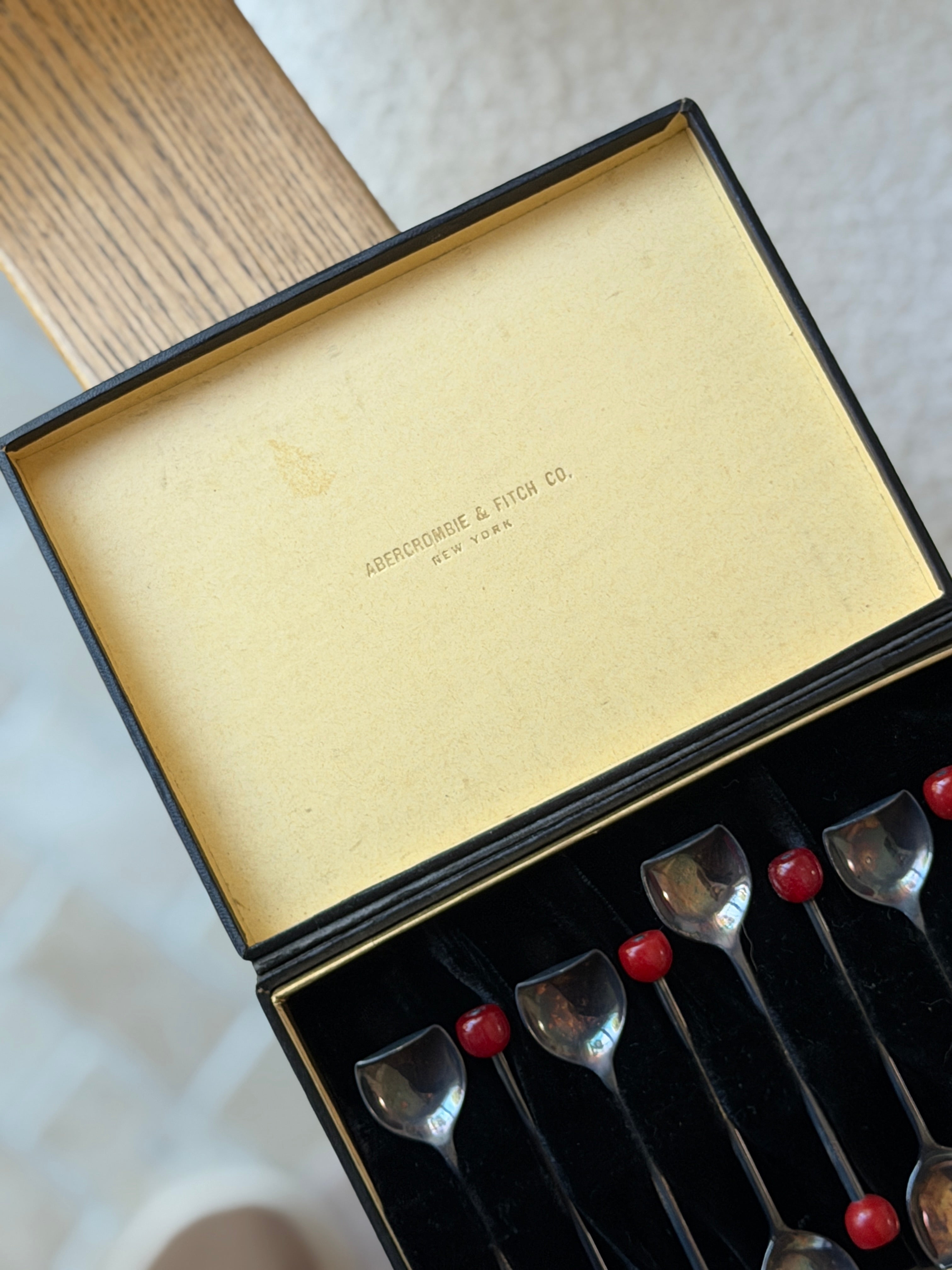 Abercrombie &amp; Fitch Silver Plate Cocktail Spoon Muddlers Set - England