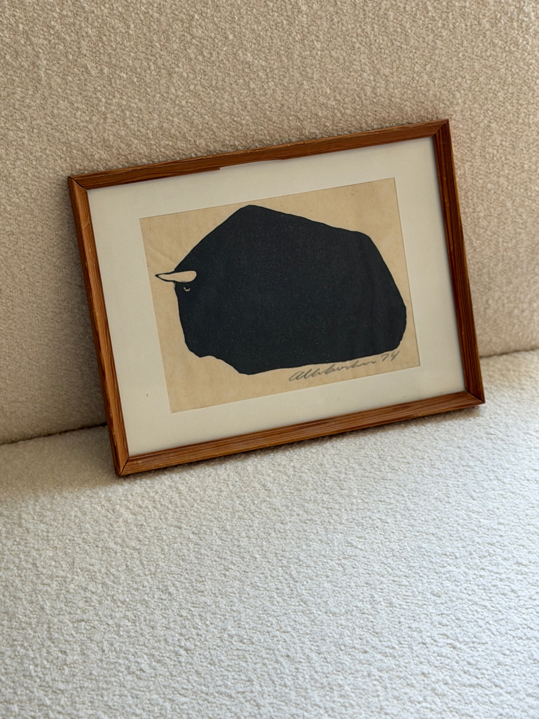 Albert Bertelsen Signed Bull Woodcut 1974 | Collectors Gene