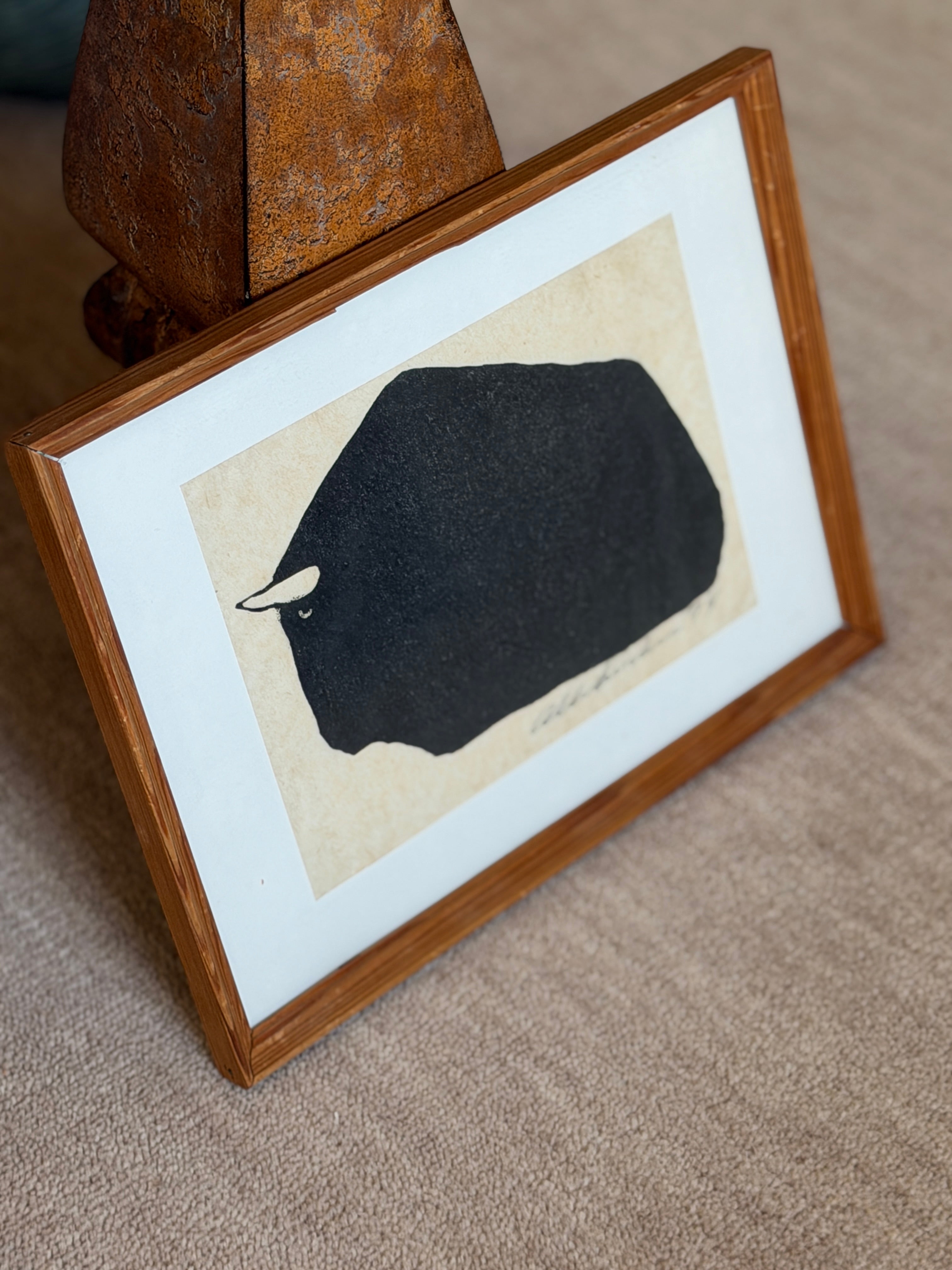 Albert Bertelsen Signed Bull Woodcut 1974 | Collectors Gene