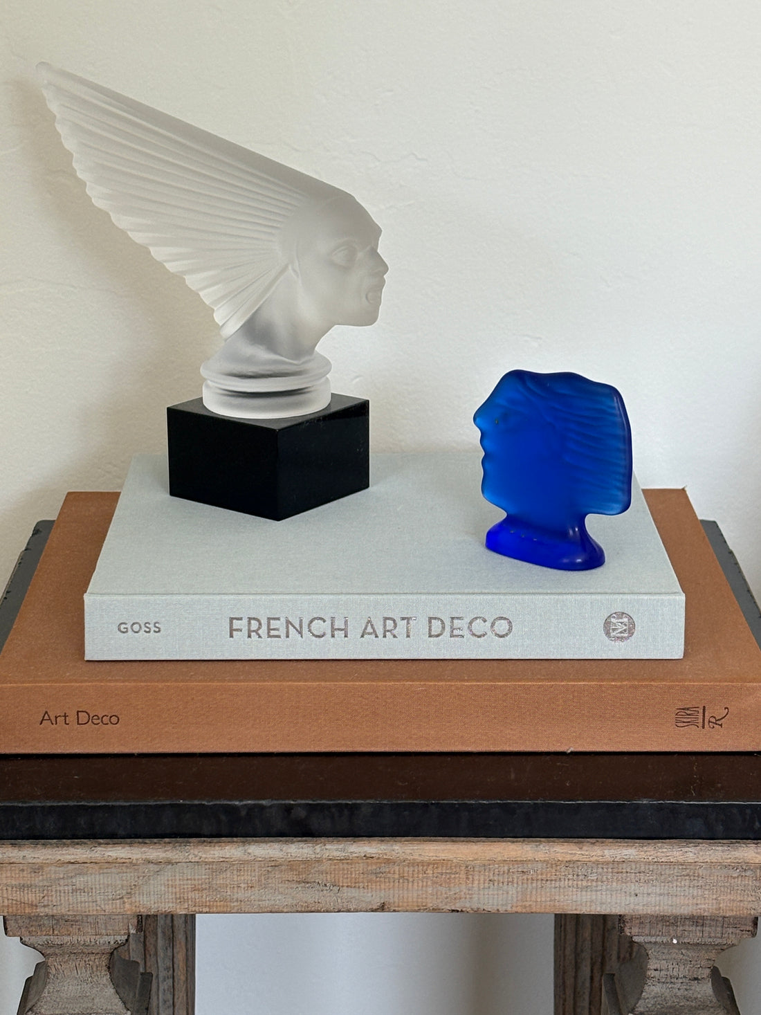 Alekos Fassianos for Daum “Kallisti” Blue Glass Head Sculpture - c.1980