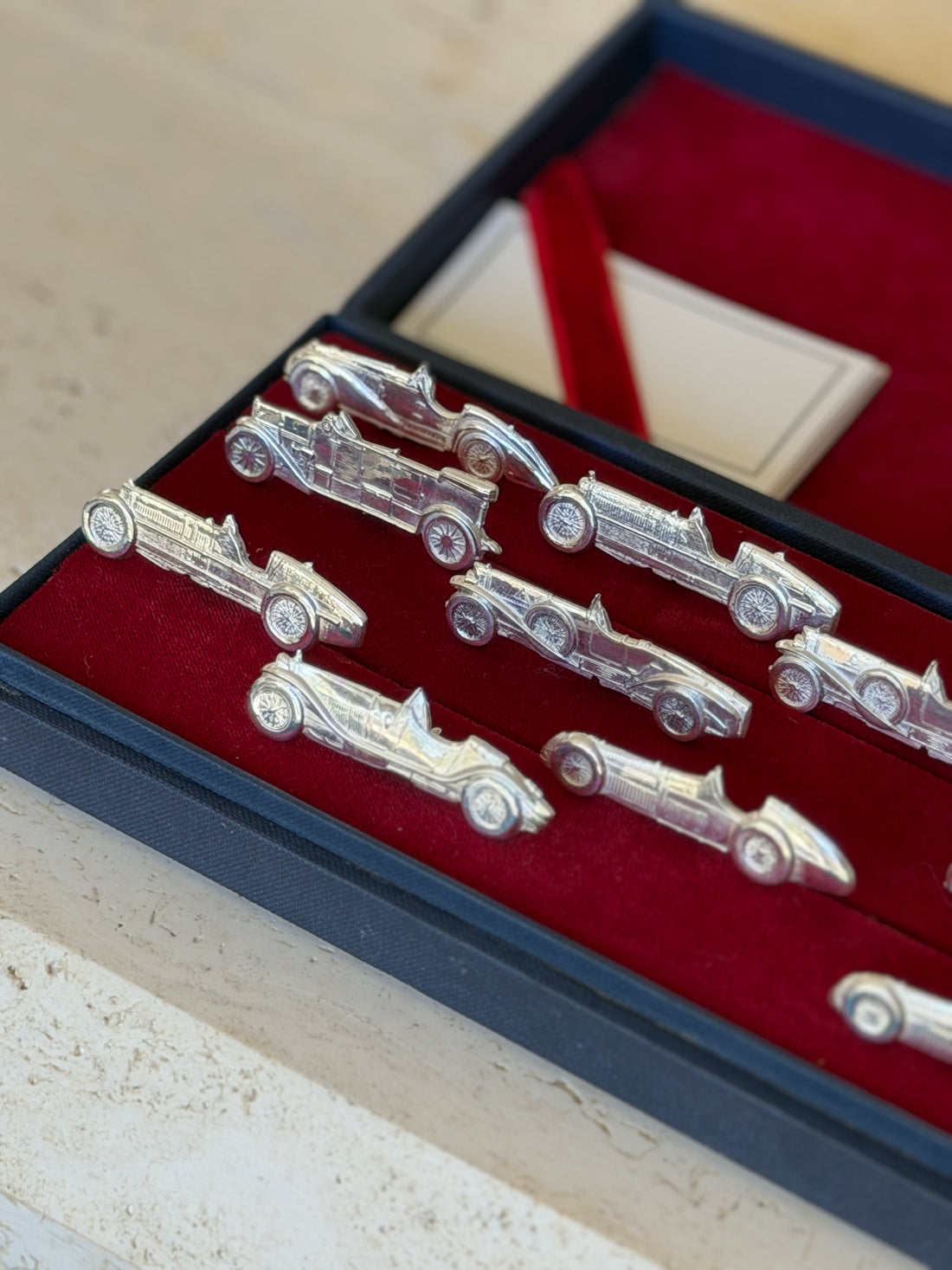 Close-up of another grouping of holders from a different angle within the box