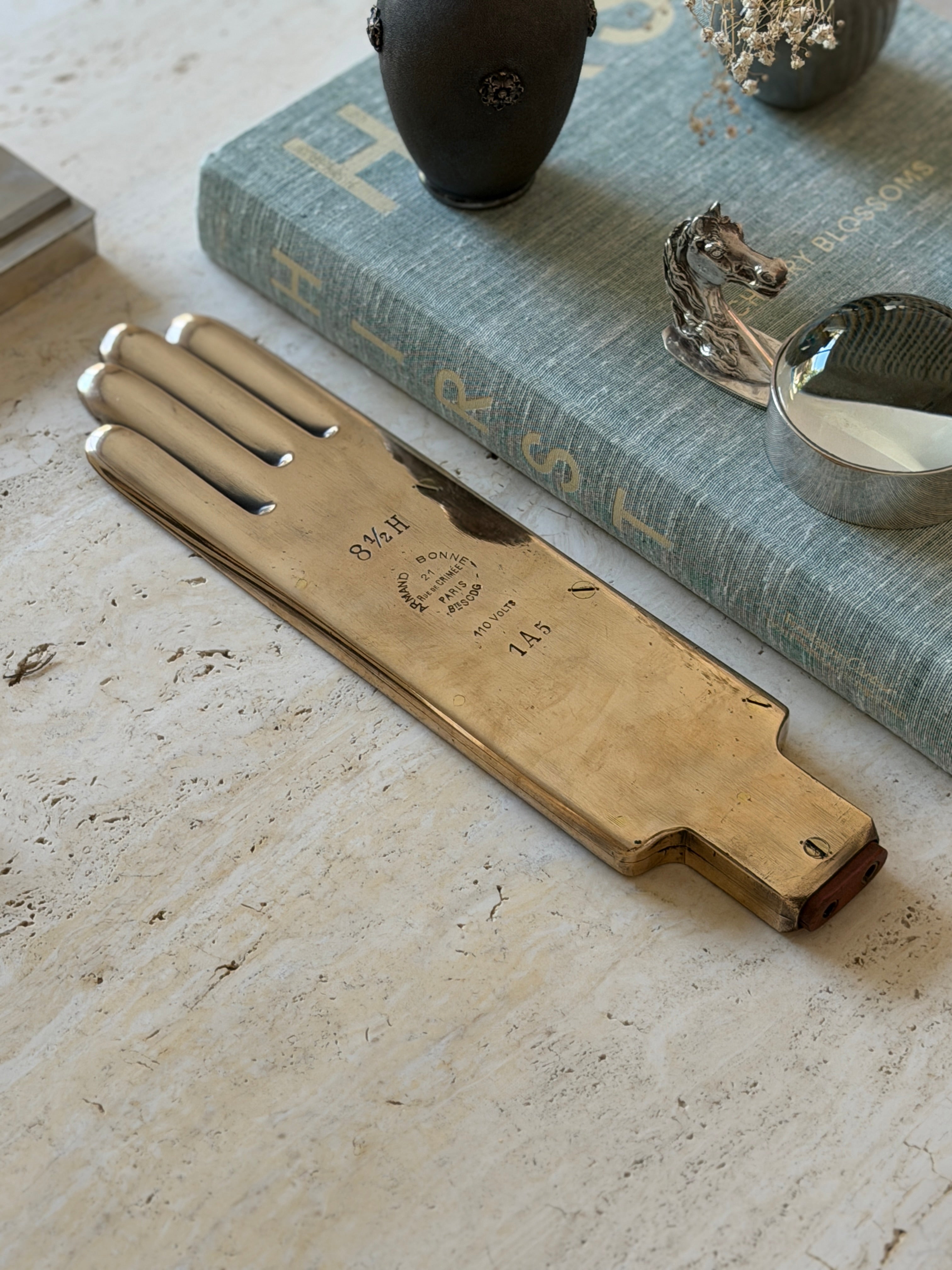 Antique French Brass Industrial Glove Mold by Armand Bonnet_- Paris c.1920 | Collectors Gene