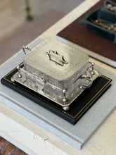 Antique Hukin Heath Sardine Box with Cut Glass Dish Silver Plate Frame Lid England c.1860 | Collectors Gene
