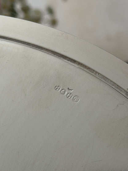 Antique Hukin Heath Silver Plated Salver with Engraved Garland Decoration - c.1880 | Collectors Gene