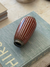 Antique Japanese Meiji Period Vase in Orange Red with Silver Basketweave | Collectors Gene