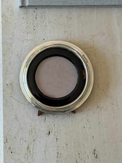 Antique Sterling Silver Tortoiseshell Round Picture Frame | Collectors Gene