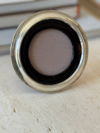 Antique Sterling Silver Tortoiseshell Round Picture Frame | Collectors Gene